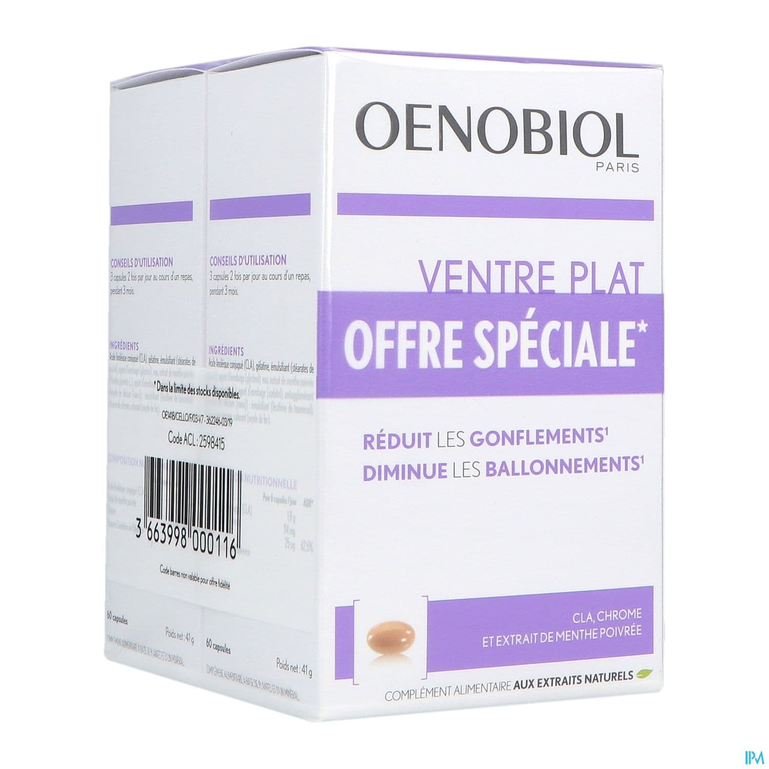 Oenobiol Femme 45+ Ventre Plat Capsule 60 X2