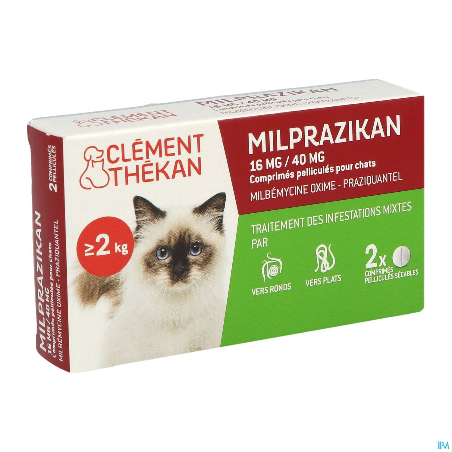 Clement Thekan Milprazikan 16mg/40mg Chat Comprime 2