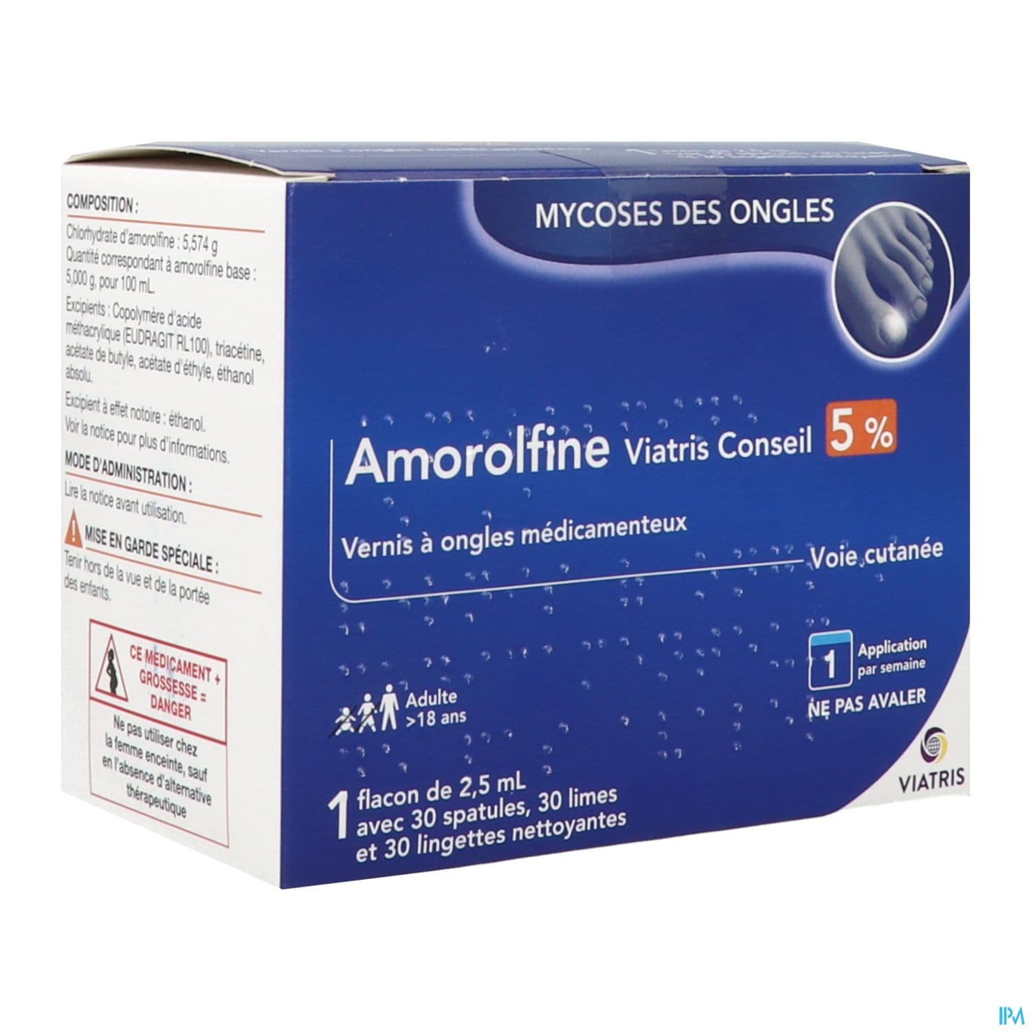 Amorolfine Viatris Conseil 5% Vernis Ongles 2ml5 — Pharmacie du Maillon