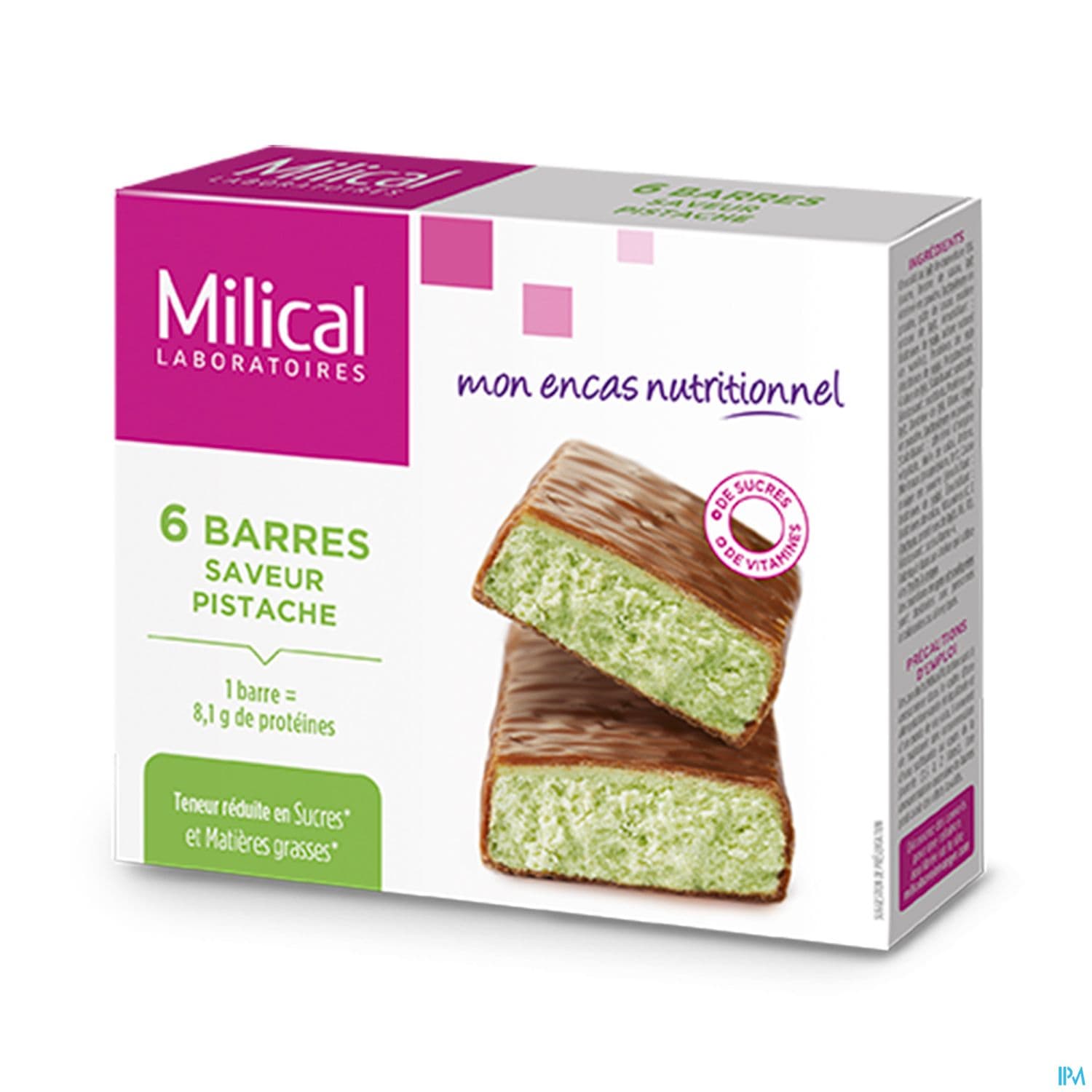 MILICAL HP BARRE CHOCO/PISTACHE 6