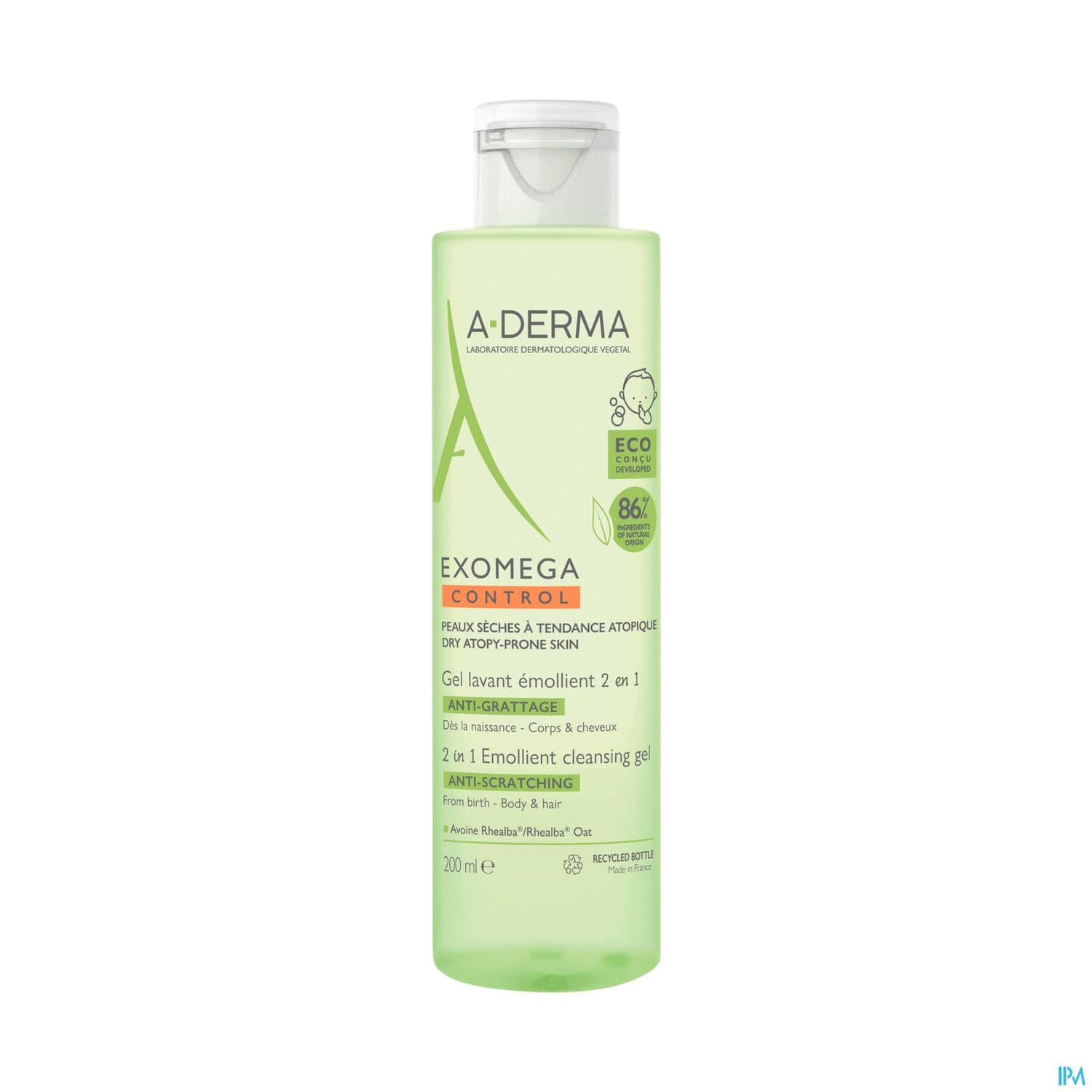 A Derma Exomega Control Gel Lavant Emollient 2en1 Antigrattage 200ml
