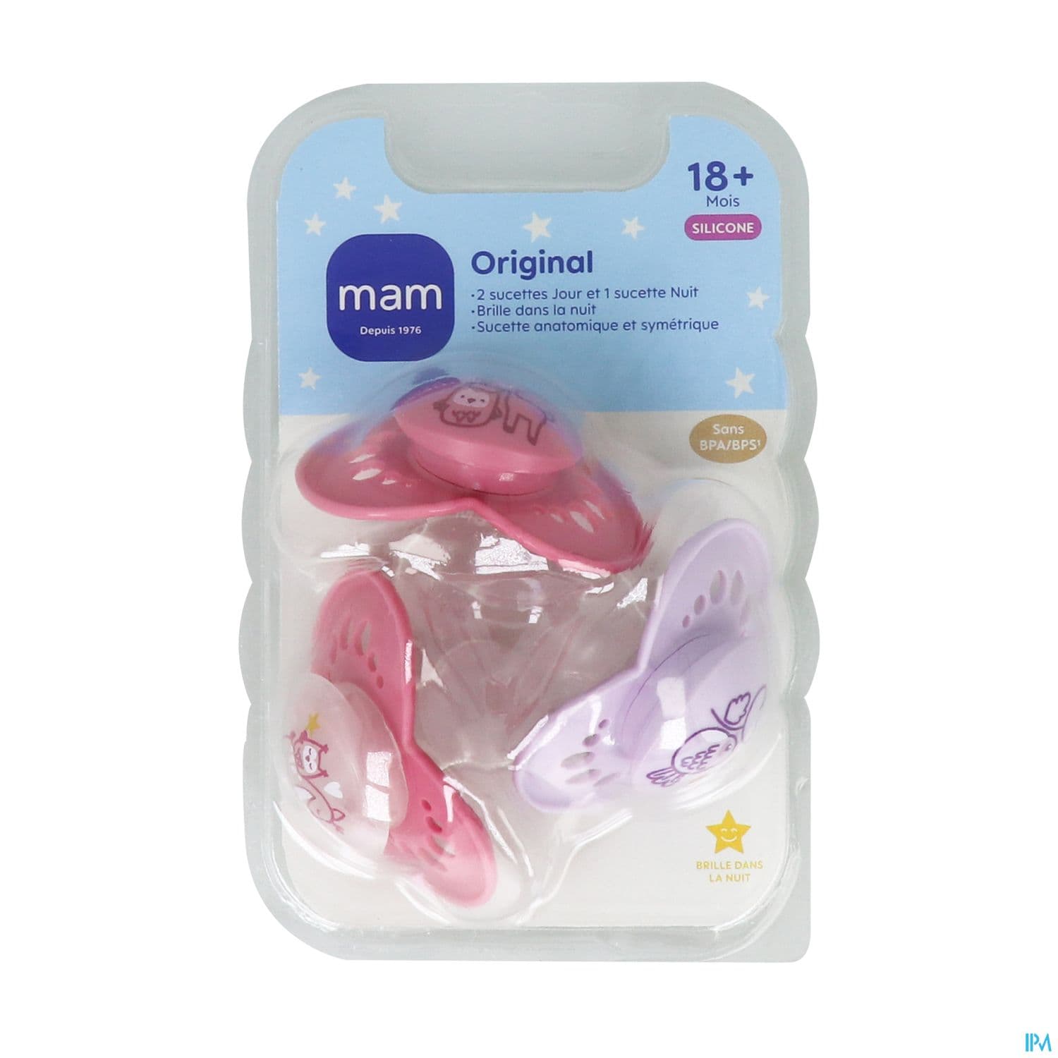 Mam Sucette Original Rose +18m Silcone X3