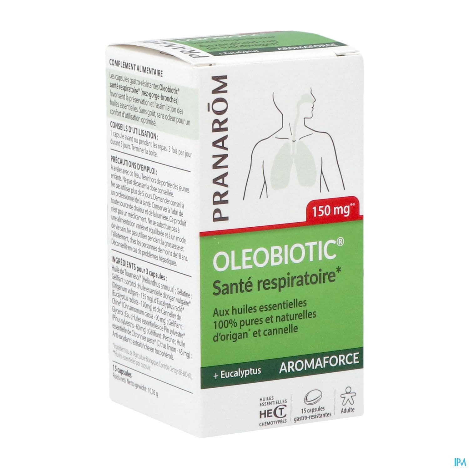 Pranarom Oleobiotic Aromaforce Sante Respiratoire Capsule 15