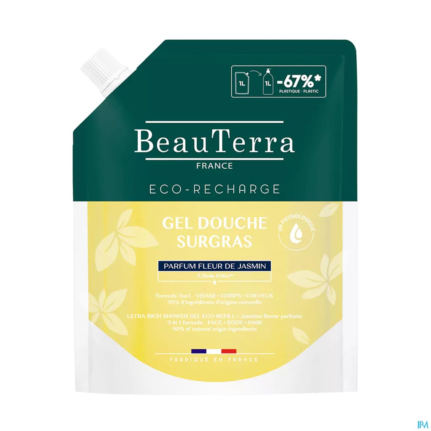 Beauterra Gel Douche Surgras Jasmin Ecorecharge 1l