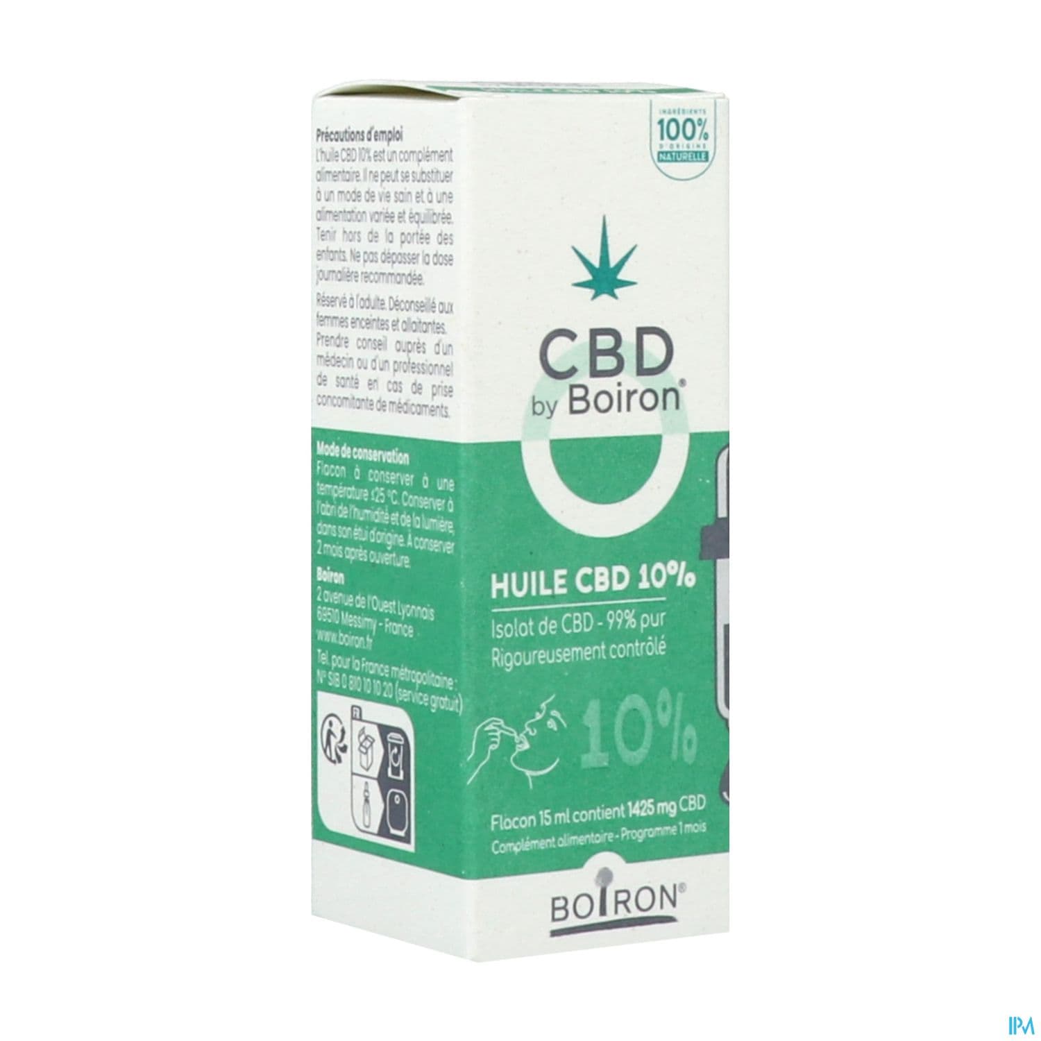 CBD BY BOIRON HUILE 10% 15ML — Pharmacie Juin