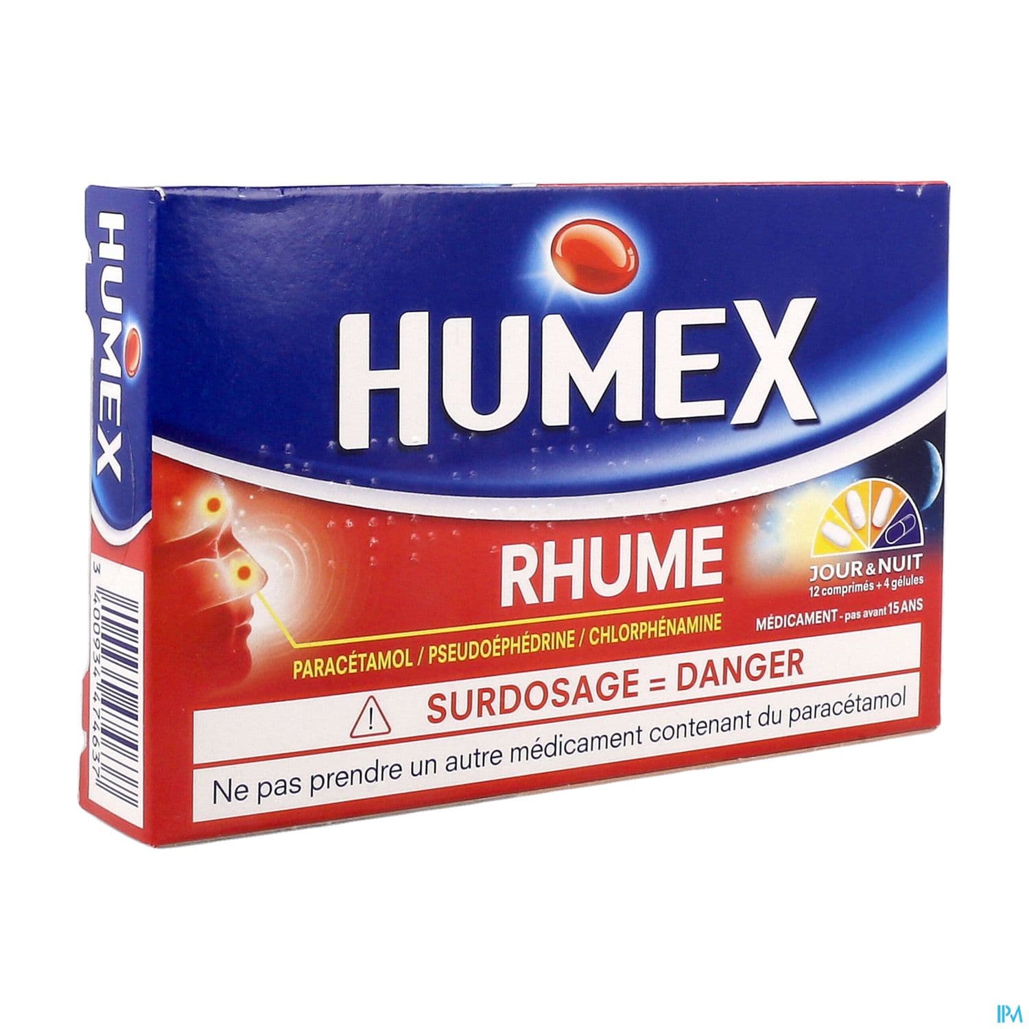 Humex Rhume Jour Nuit Comprime 12 + Gelule 4 — Pharmacie de la Plaine - Saint-Denis