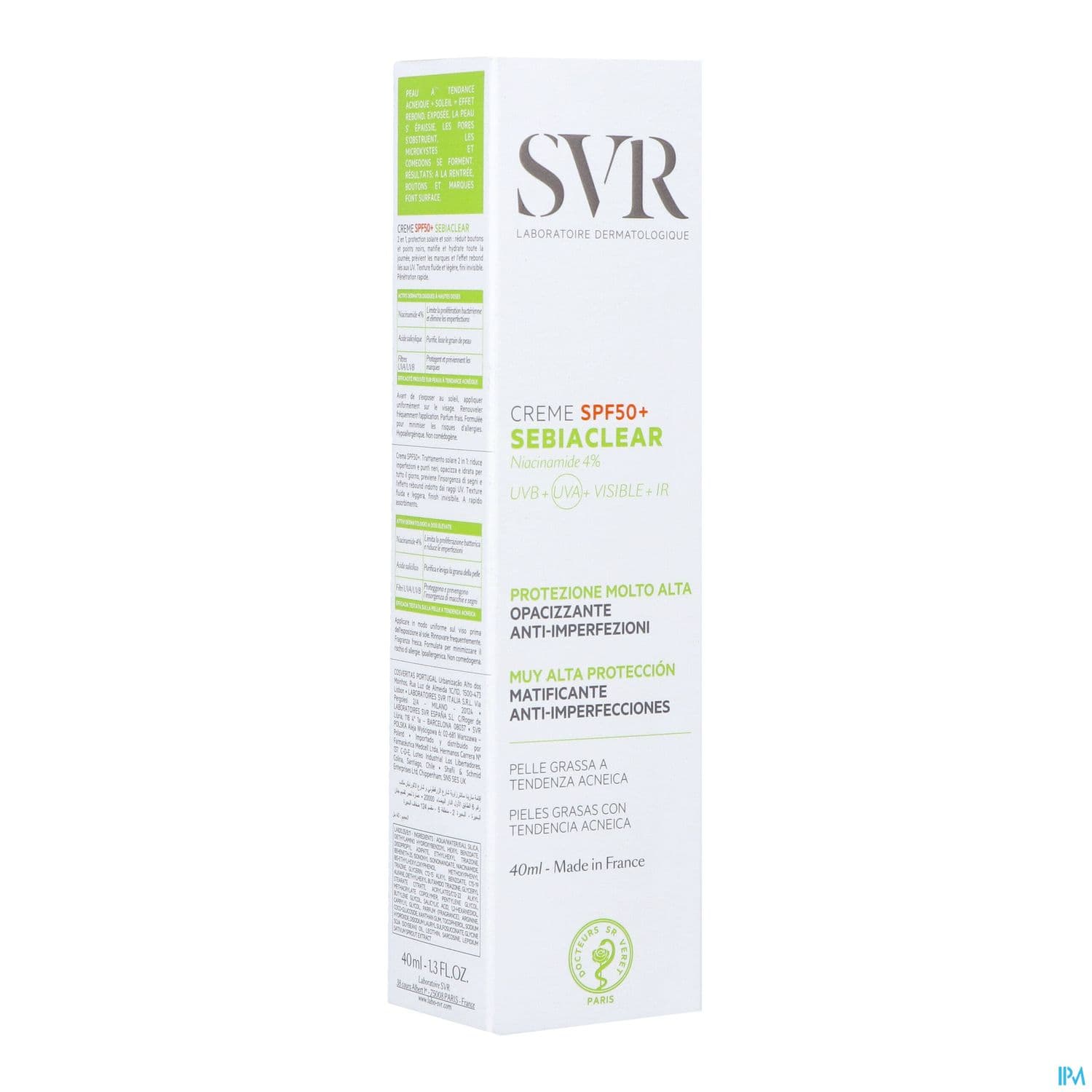 Svr Sebiaclear Creme Matifiante Spf50+ 40ml