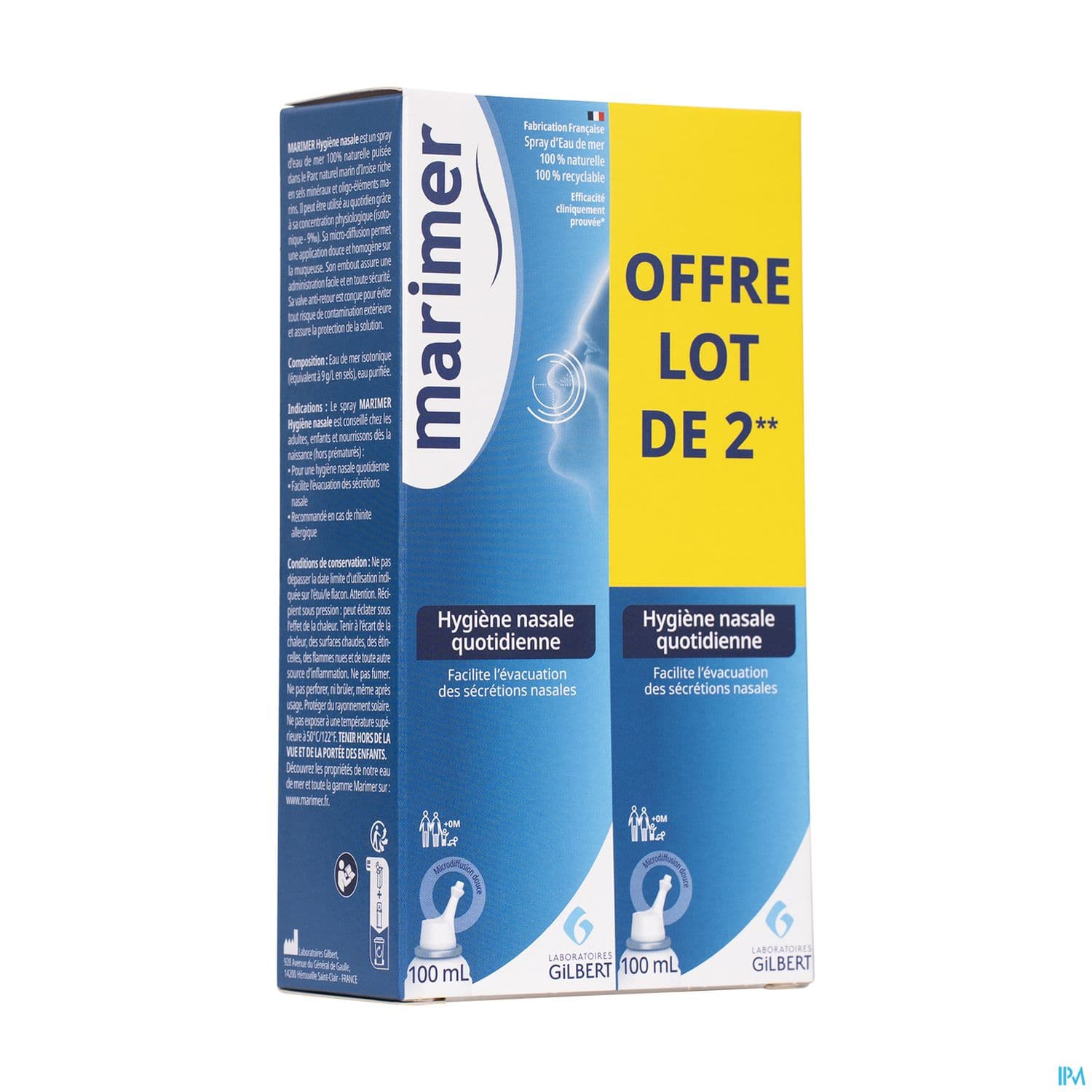 Laboratoires Gilbert Marimer Hygiene Nasale Spray 100ml X2 — Nouvelle Pharmacie Serrier