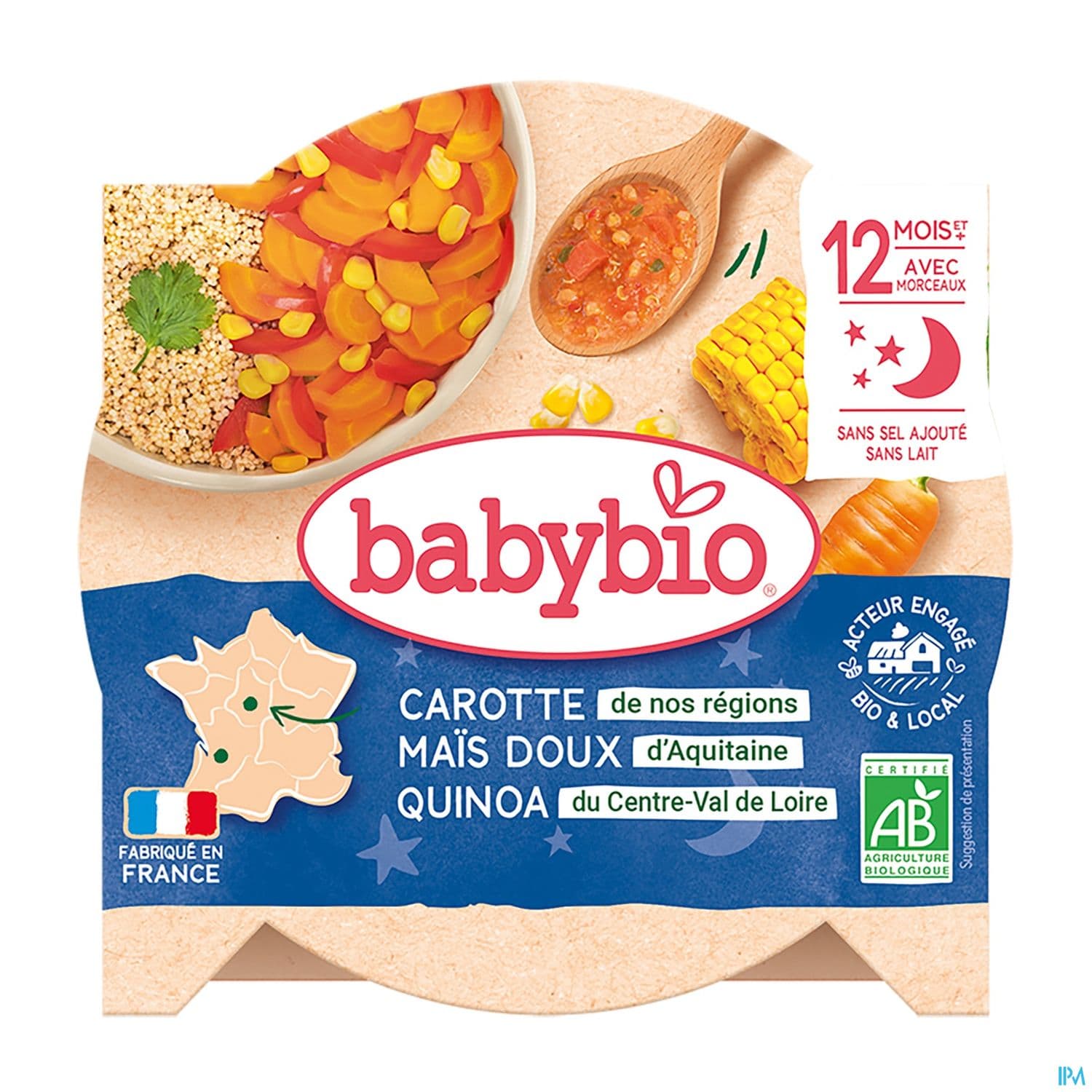 BABYBIO B/N CAROT/MAIS/QUINOA 230G