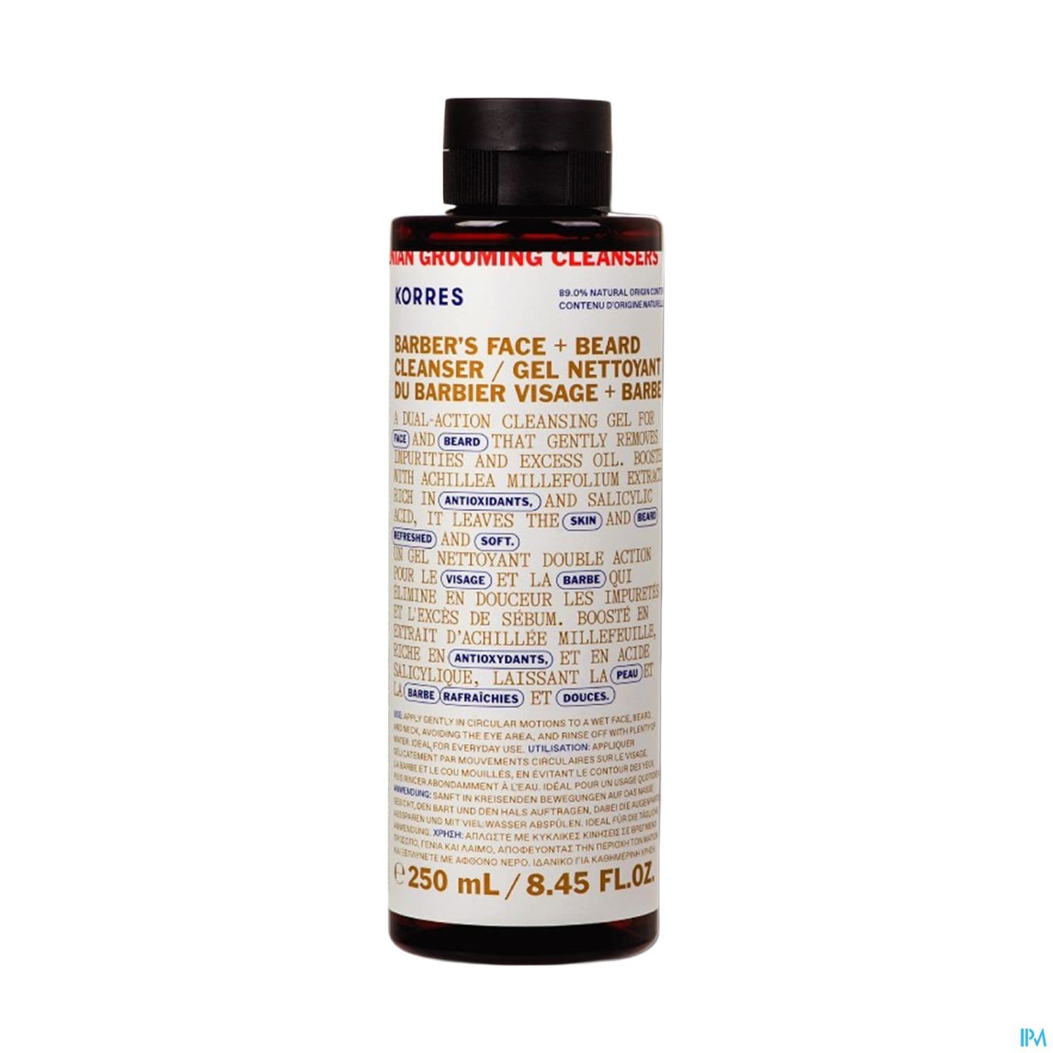 Korres Homme Gel Nettoyant Visage Et Barbe 250ml — Pharmacie Apothical Carré Sénart