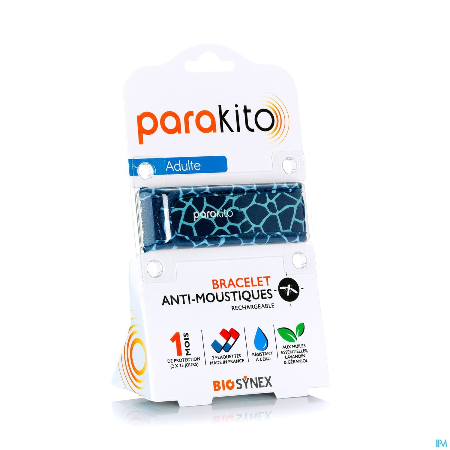 Parakito Bracelet Antimoustique Rechargeable Adulte Girafe Bleu