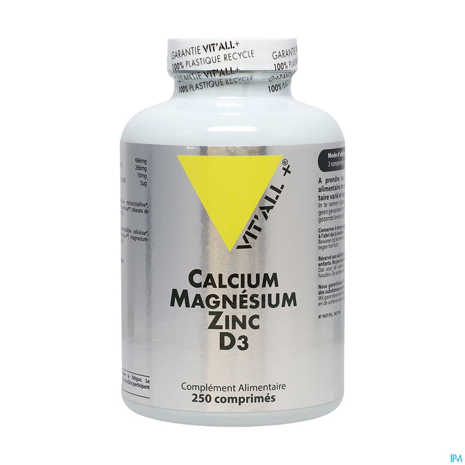 Vit All+ Calcium Magnesium Zinc D3 Comprime 250 — Pharmacie De Mailloles
