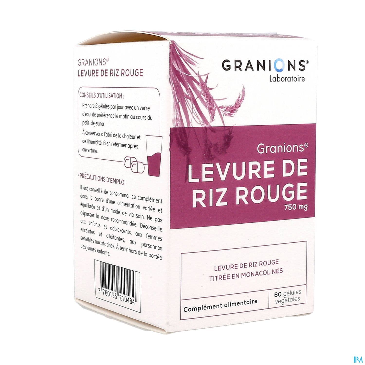 Granions Levure De Riz Rouge 750mg Gelule 60