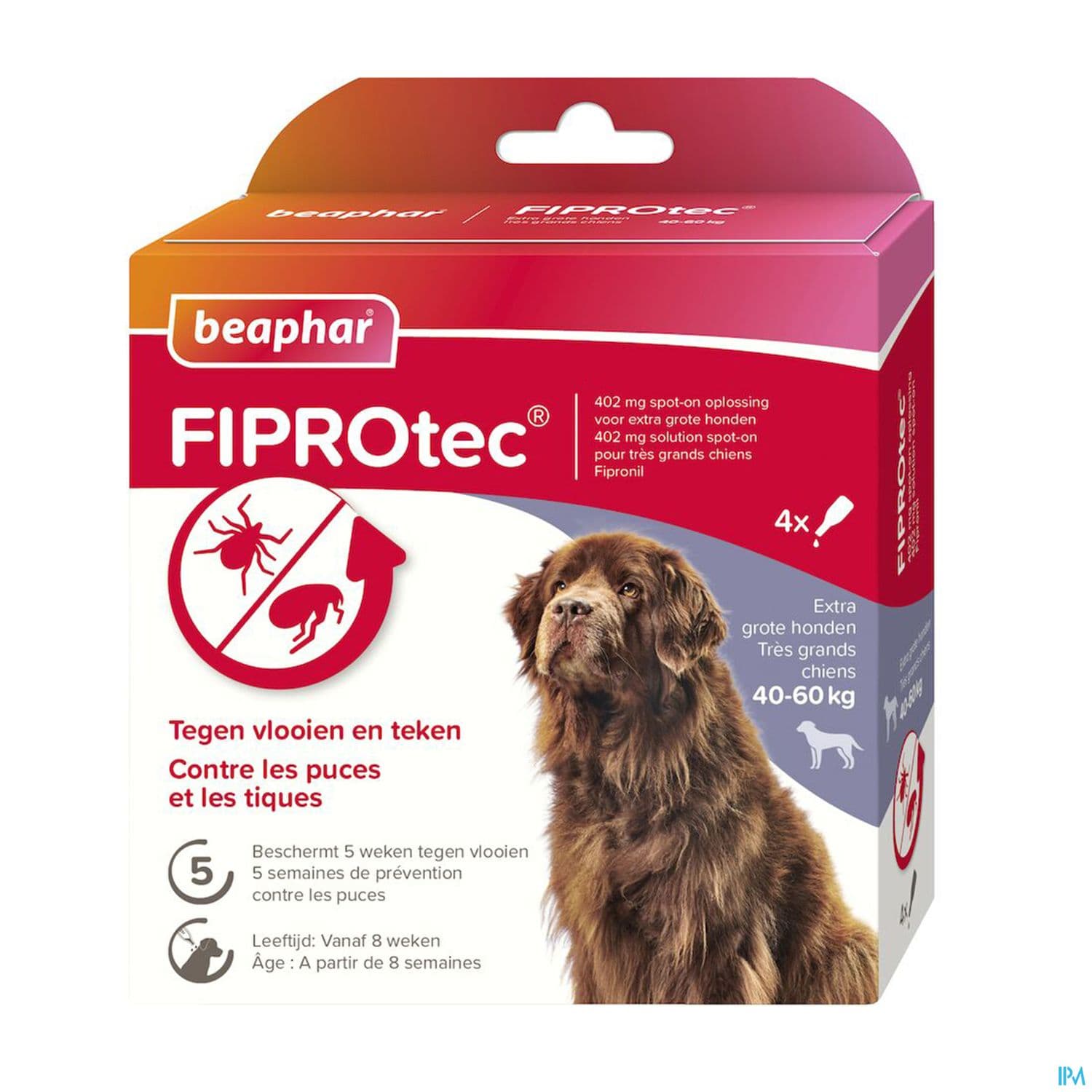 Beaphar Fiprotec 402mg Solution Spot On Pour Tres Grands Chiens 40 60 Kg Au Fipronil 4 X 4.02ml — Pharmacie foch - Cenon