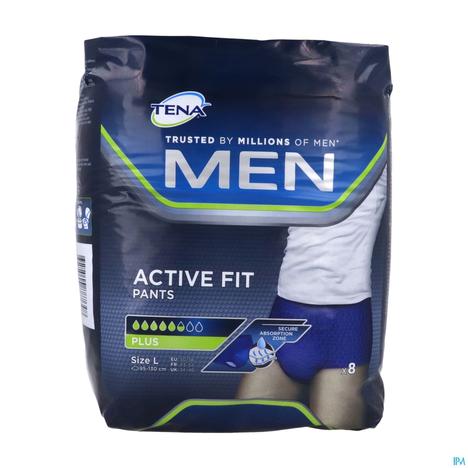 TENA MEN ACTIVE FIT LARGE 8