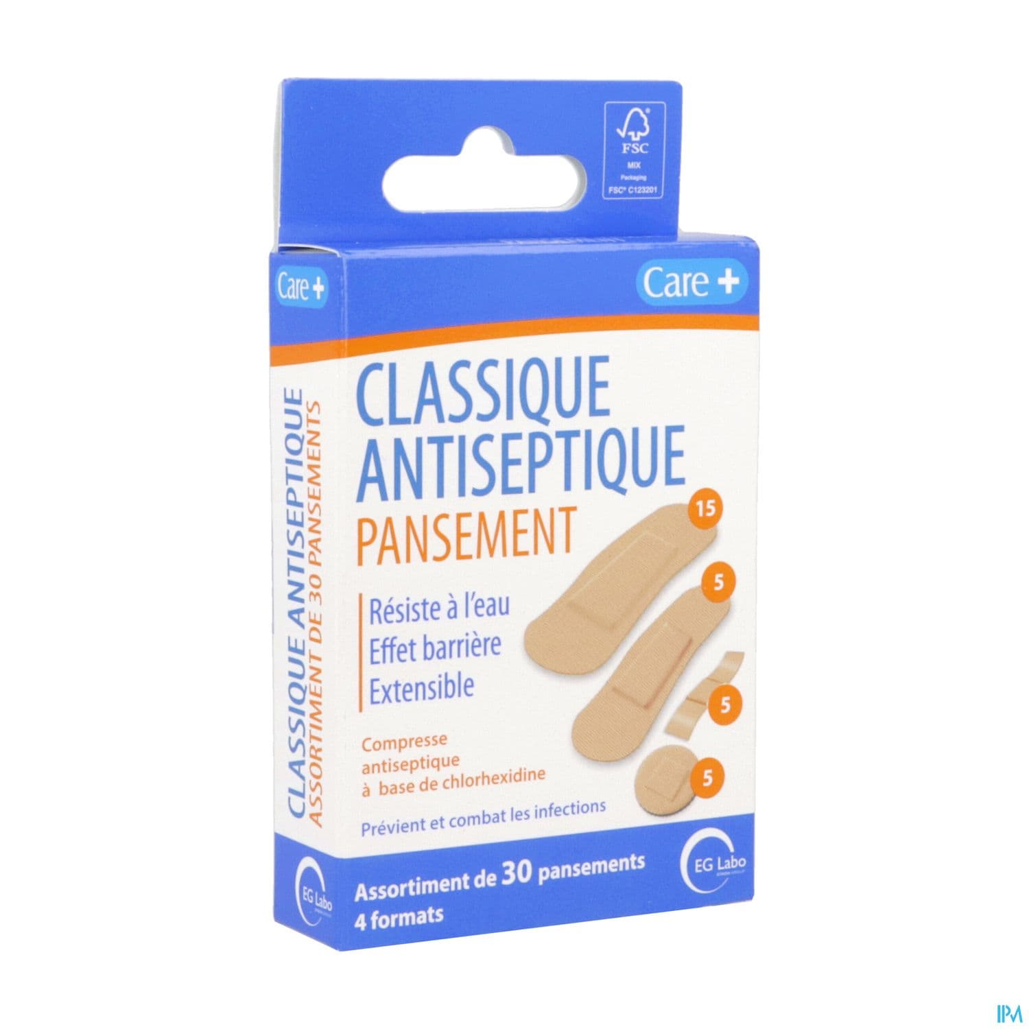 Eg Labo Care+ Pansement Classique Antiseptique 30