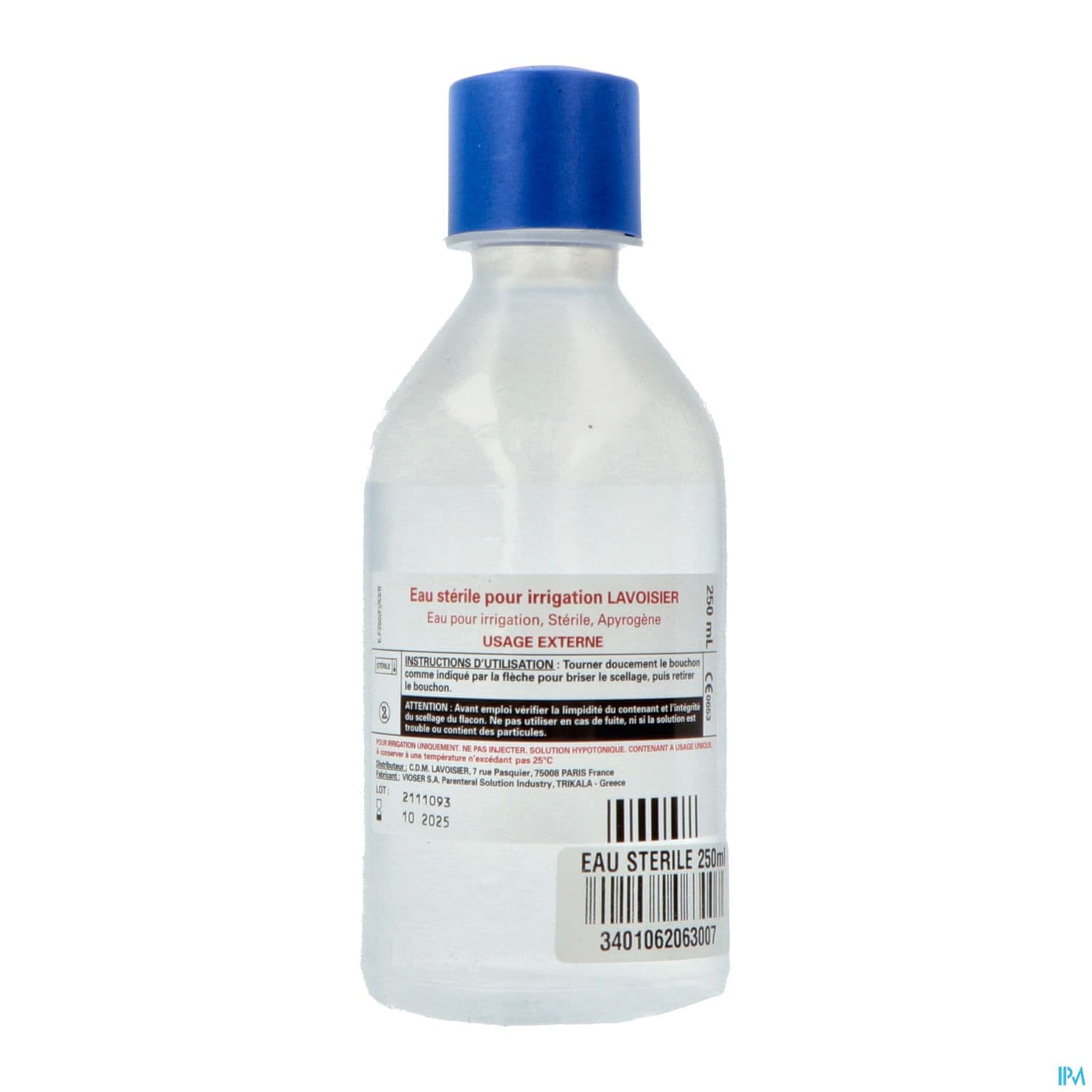 Lavoisier Eau Sterile Irrigation 250ml — Pharmacie Centrale - Domène