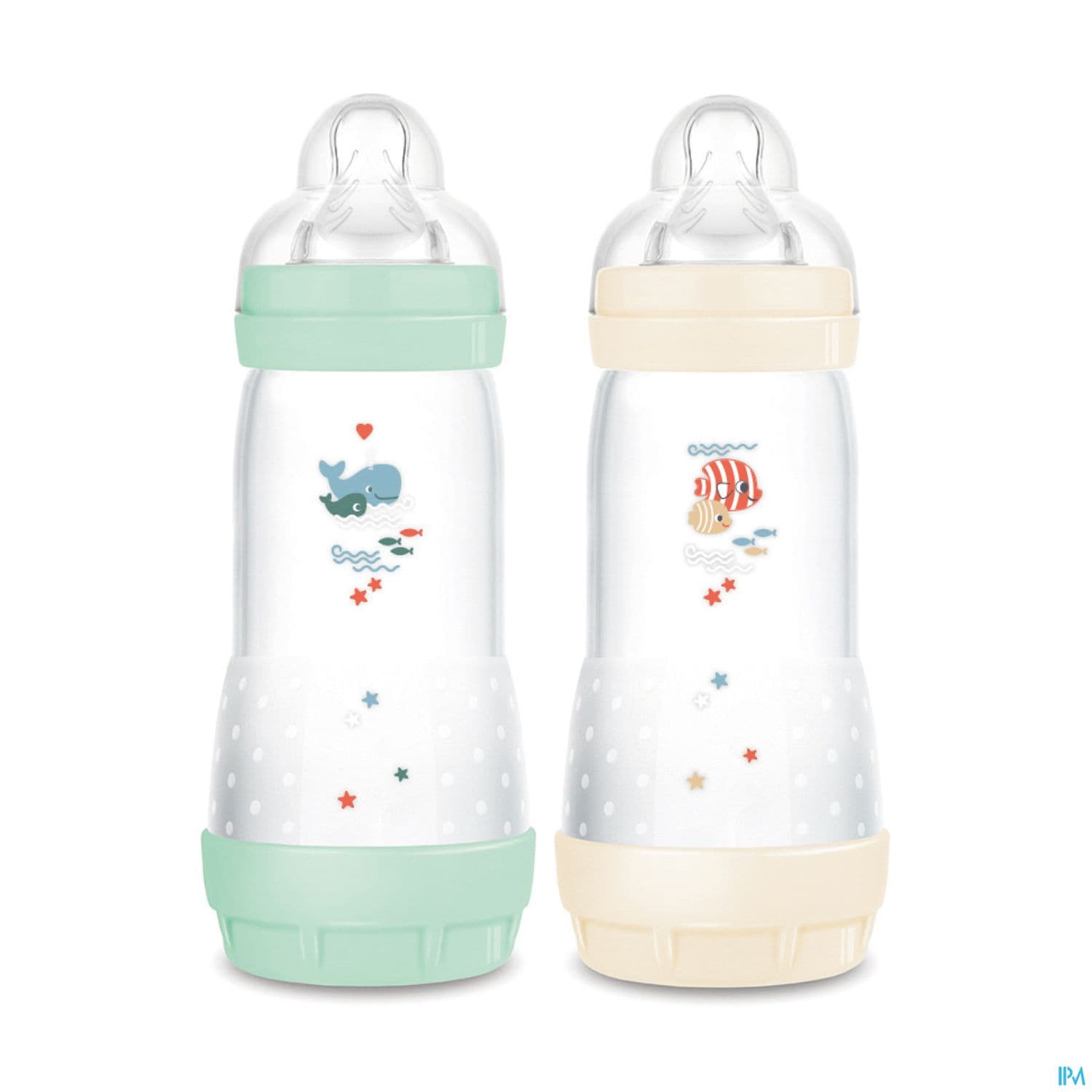 Mam Biberon Easy Start Anticolique Classique 320ml Menthe + Coton Tetine Debit 3 X2