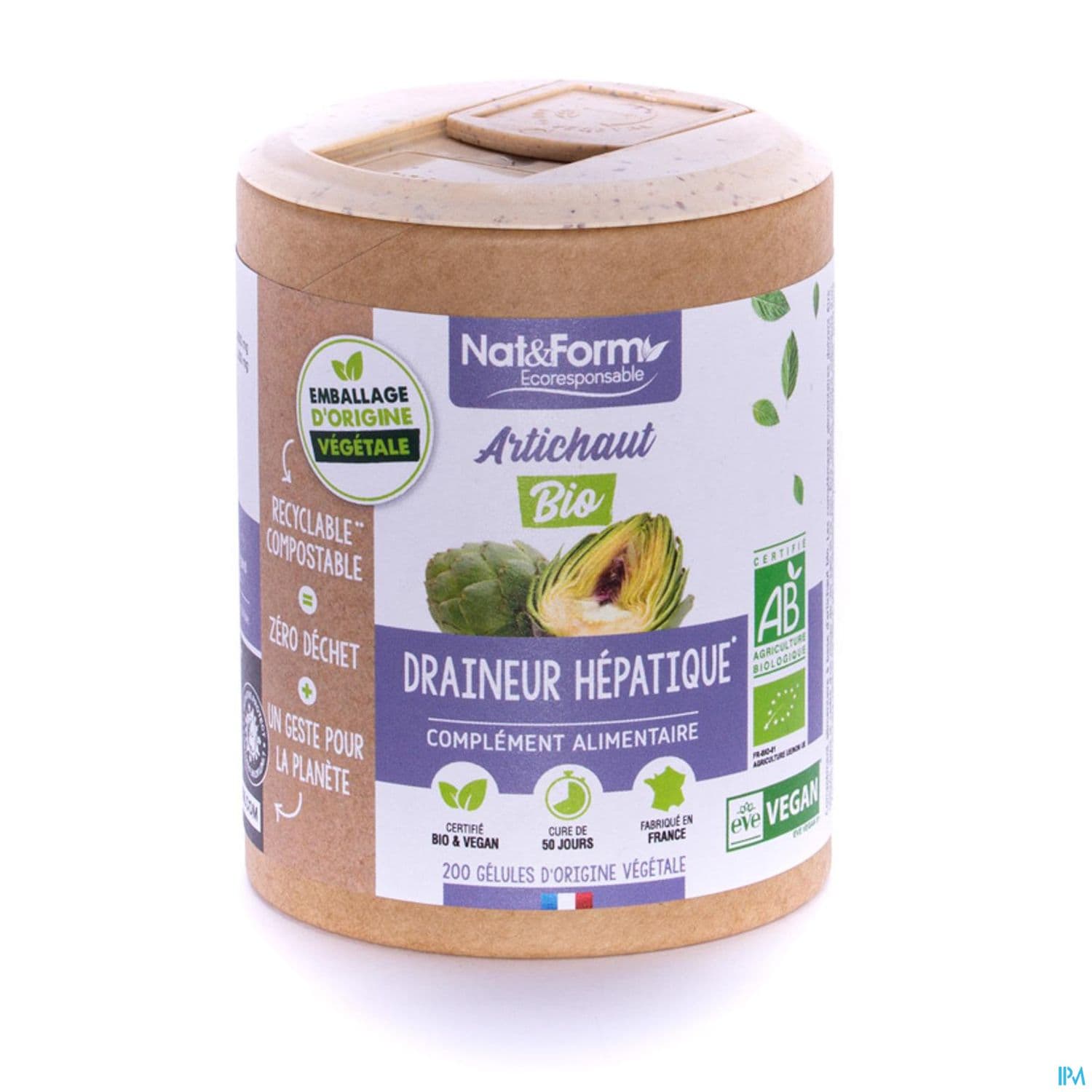 Nat Et Form Ecoresponsable Artichaut Bio Gelule Vegetale 200 — Pharmacie Pharmavance Paris 10