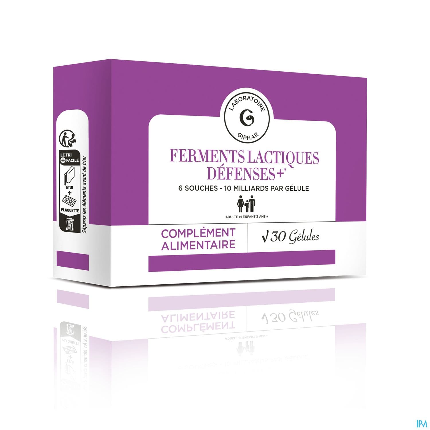 Laboratoire Giphar Ferments Lactiques Defense+ Gelule 30