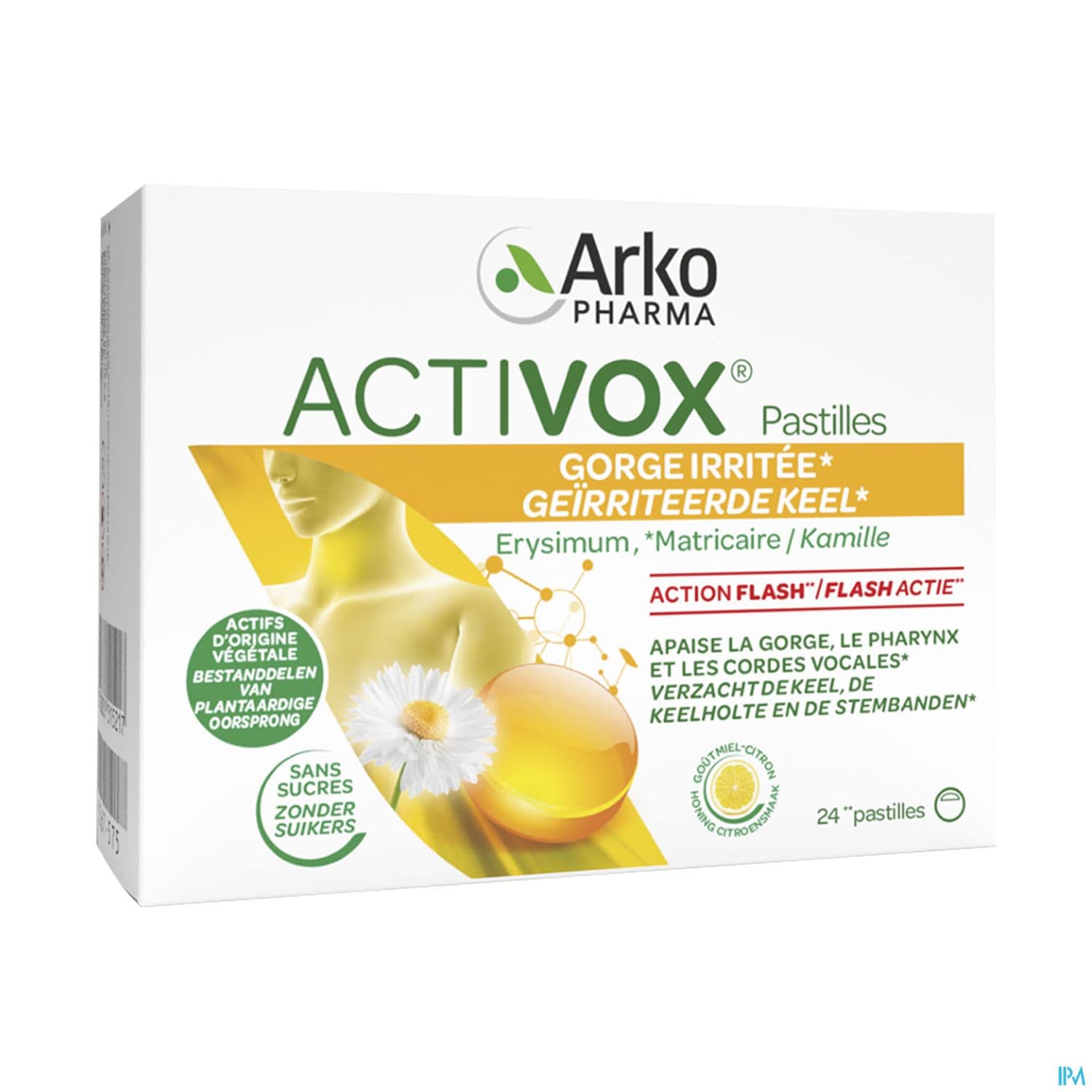 Arkopharma Activox Pastille Sans Sucre Miel Citron 24
