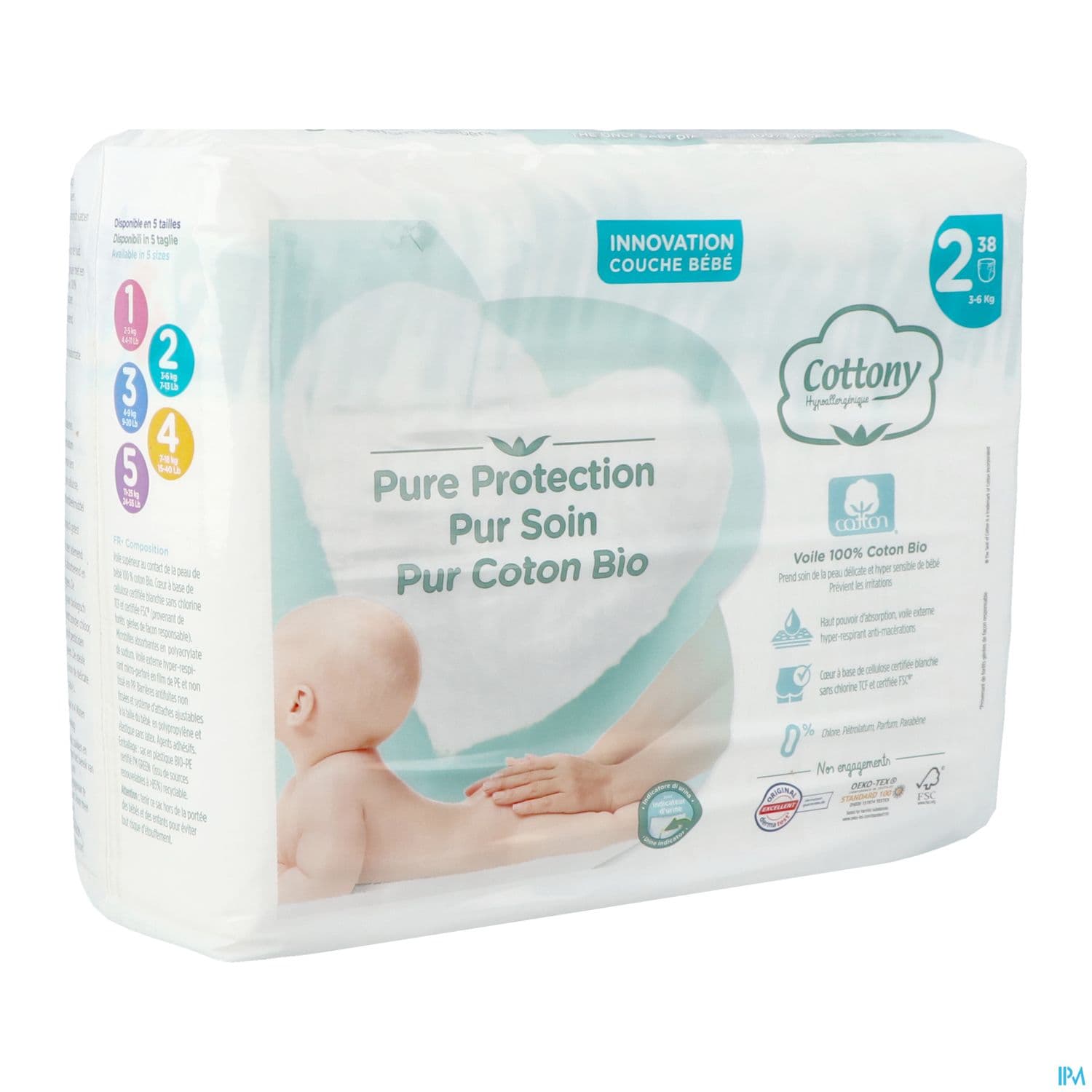 COTTONY COUCHE BB 3-6KG T2 38 — Pharmacie Riviera
