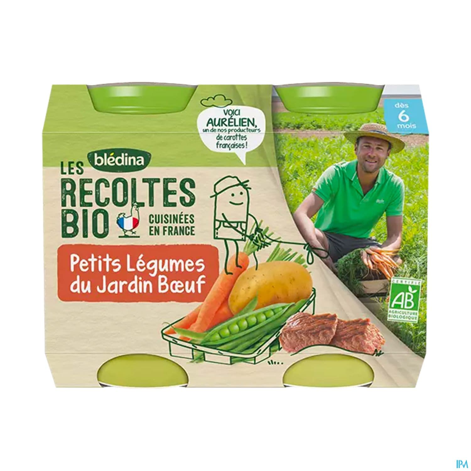 BLEDINA REC BIO LEGUM/BOEUF 200GX2