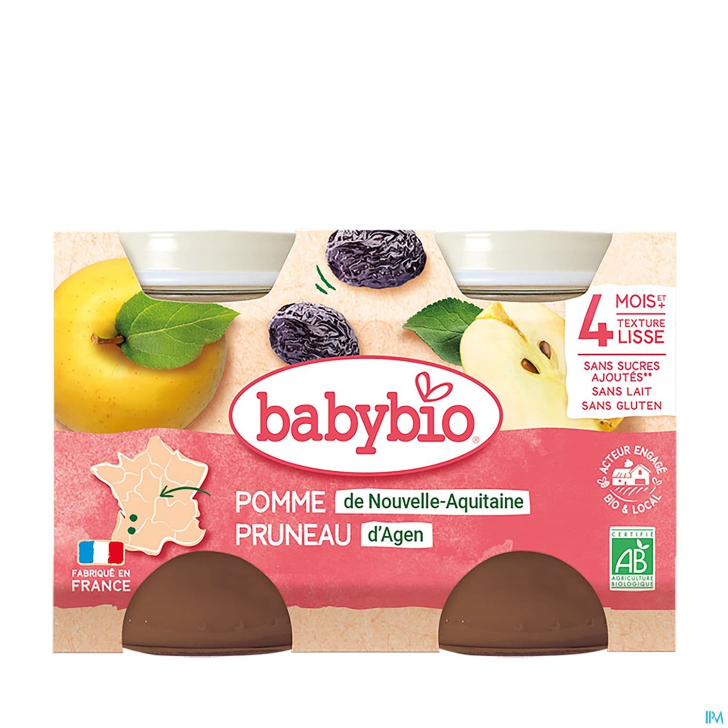 BABYBIO POMME/PRUNEAU 2X130G — Pharmacie du Grand Vitrolles