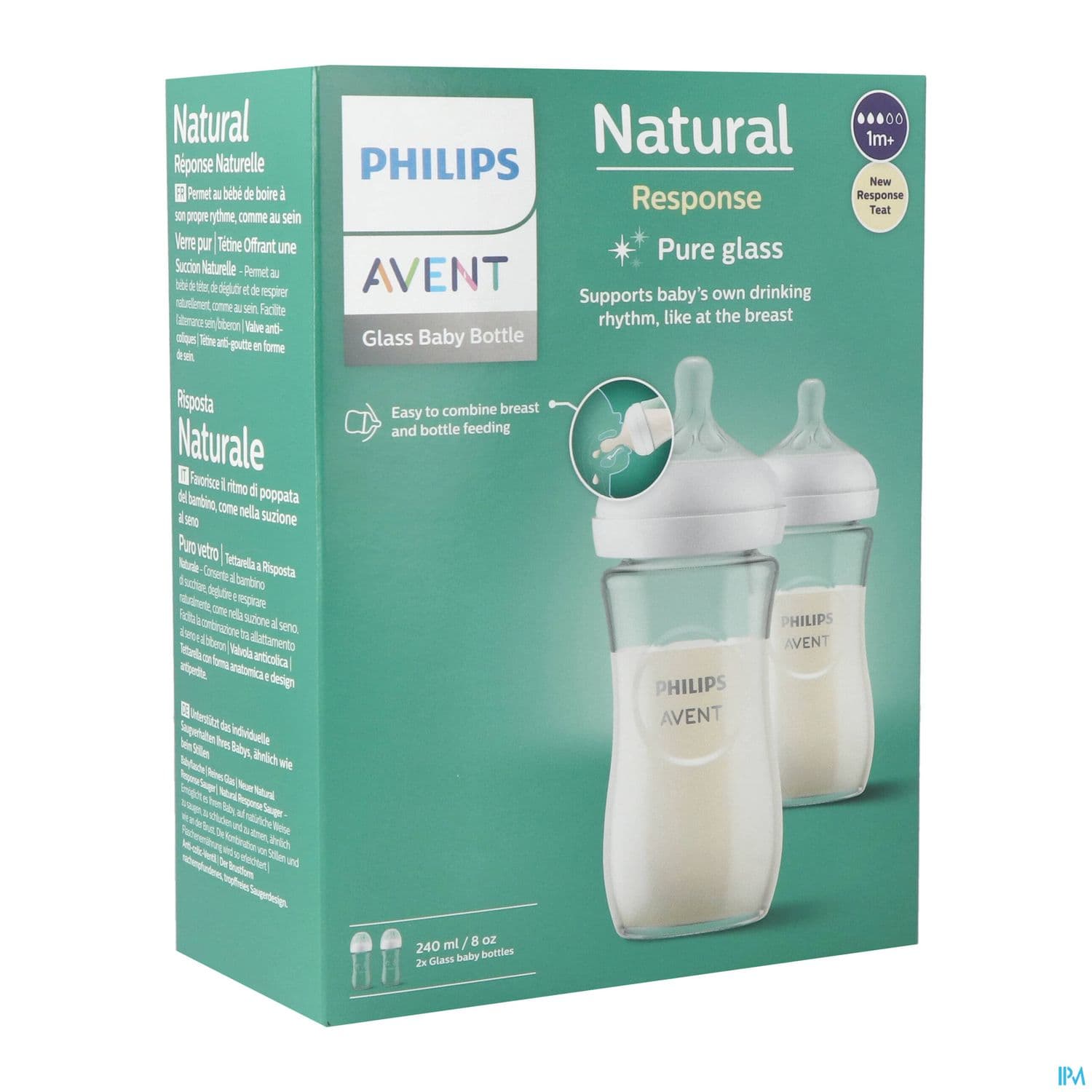 Avent Biberon Natural Response Verre 240ml X2