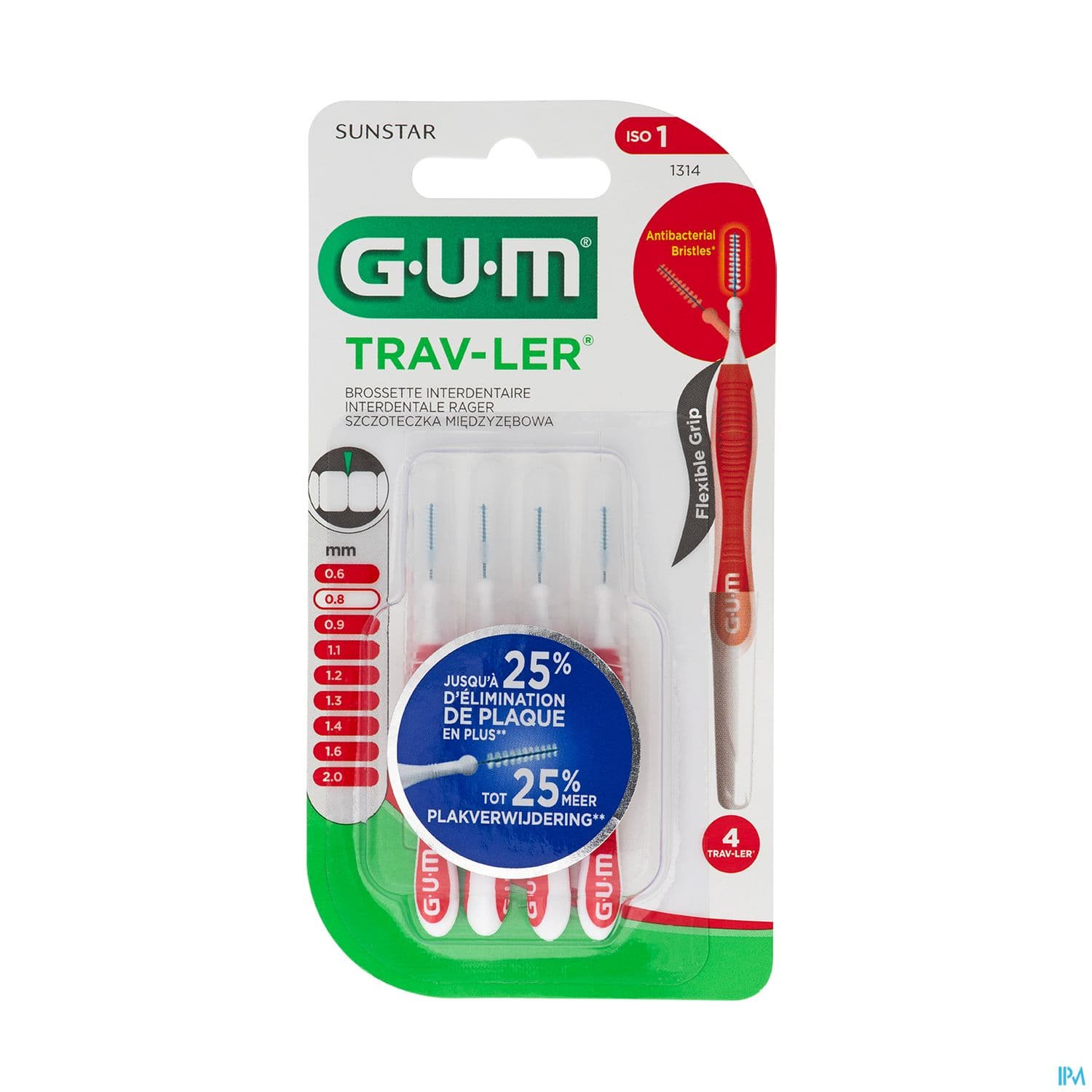 Gum Travler Brossette Interdentaire Cylind 0mm8 X4