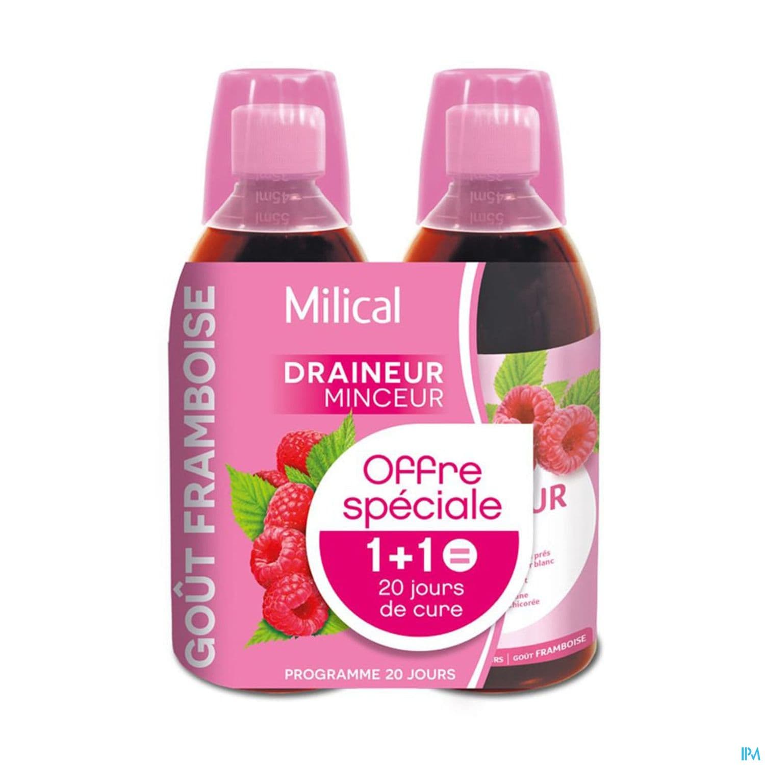 Milical Draineur Ultra Framboise Solution Buvable 500ml X2