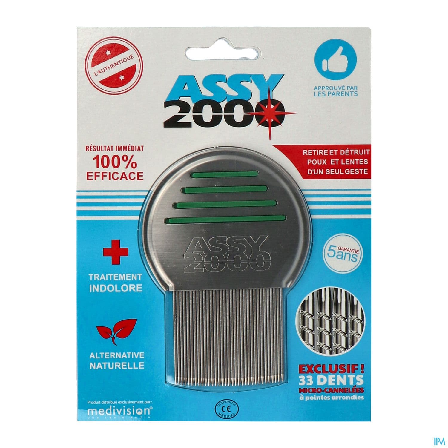 PEIGNE ASSY 2000 A/POUX ACIER — Pharmacie Jasmin