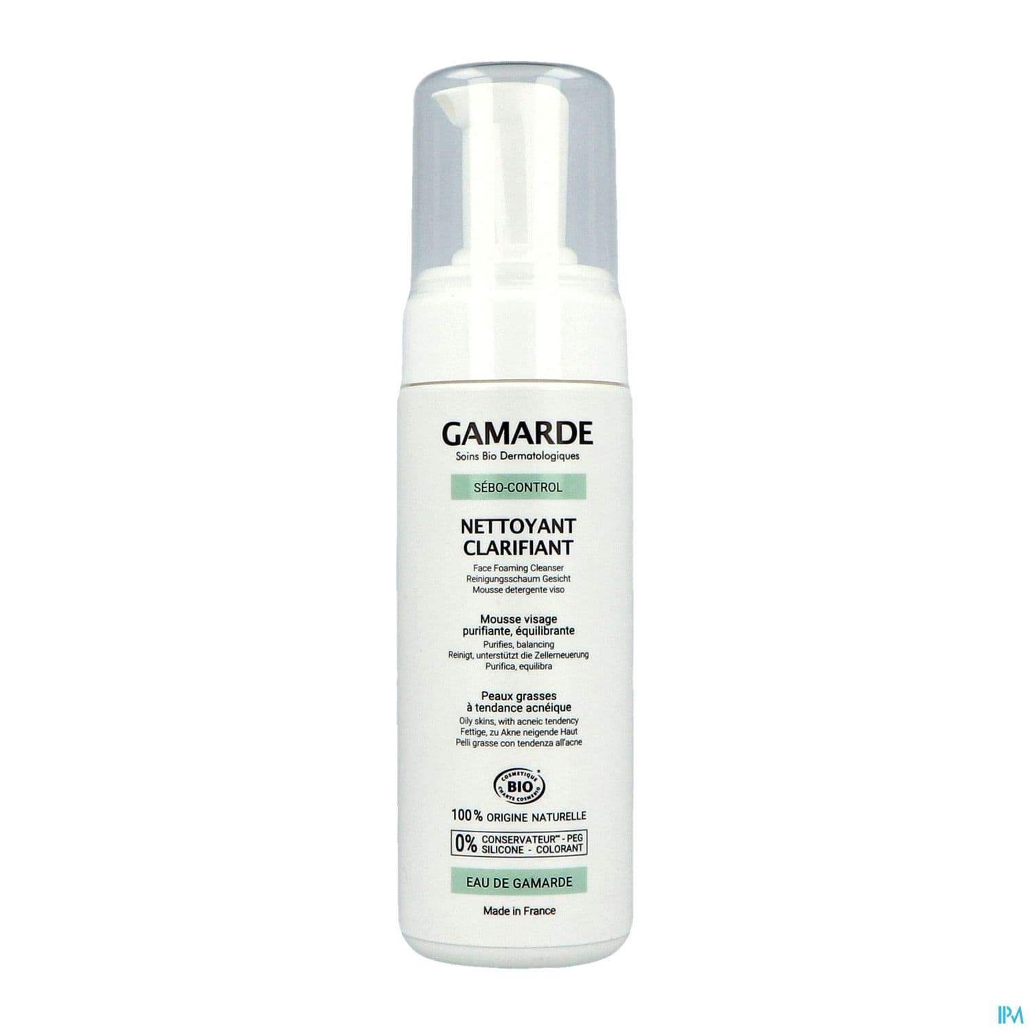 Gamarde Sebo Control Mousse Nettoyante Bio 160ml