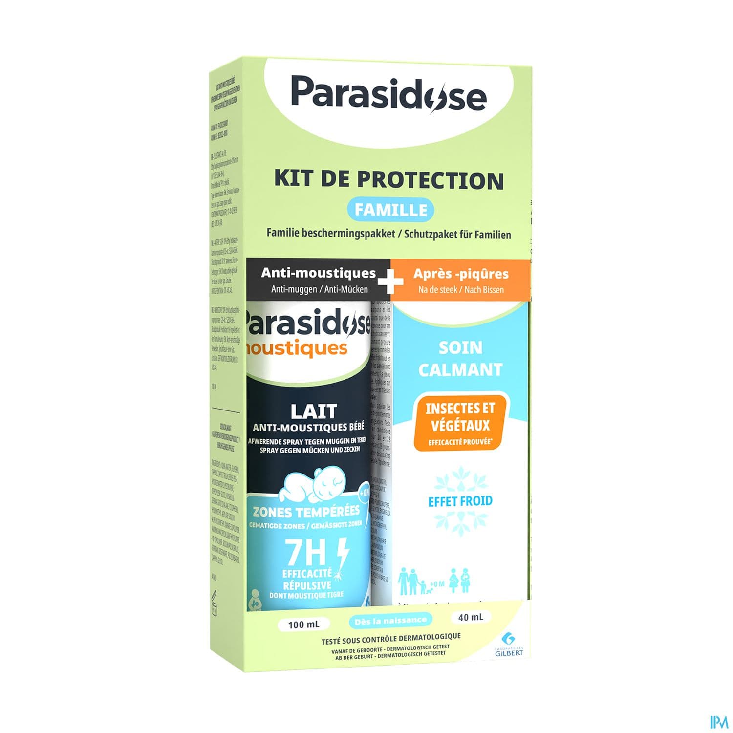 Laboratoires Gilbert Parasidose Moustique Kit Protection 2024 Lait Bebe 100ml + Creme Calmant 40ml