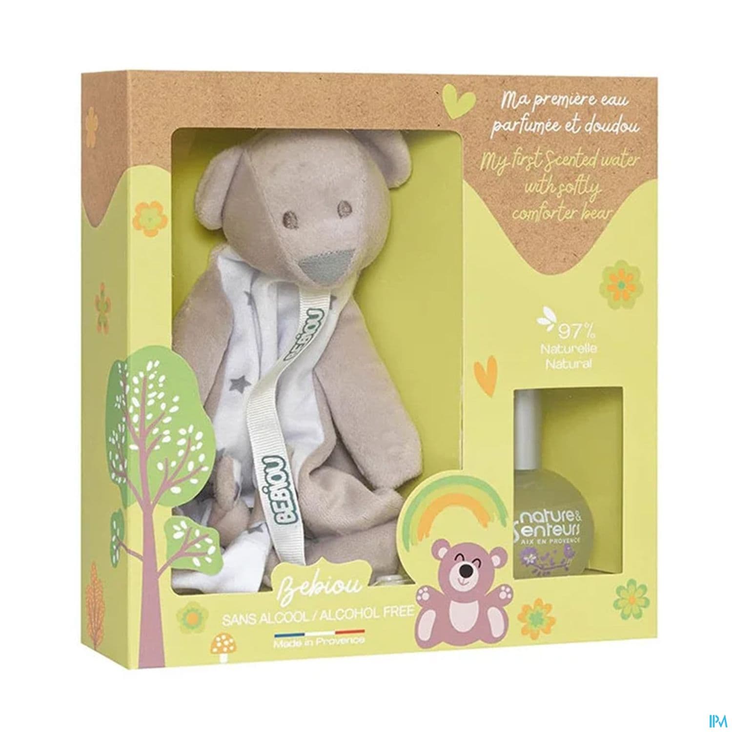 Nature Et Senteurs Eau Bebe Sans Alcool Vaporisateur 50ml +doudou Ourson Bebiou Avec Attache Sucette