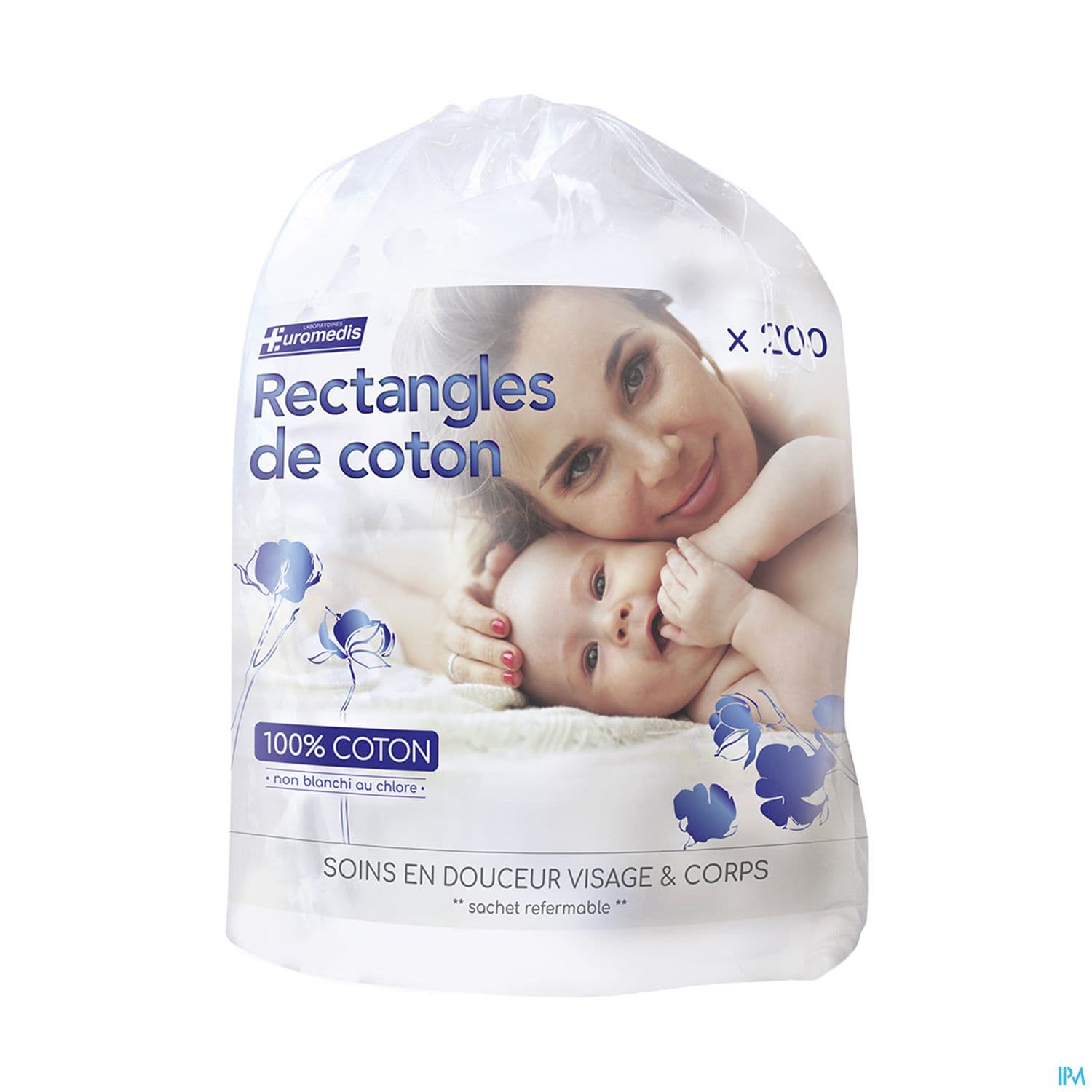 EUROMEDIS RECT COTON 8X10CM 200