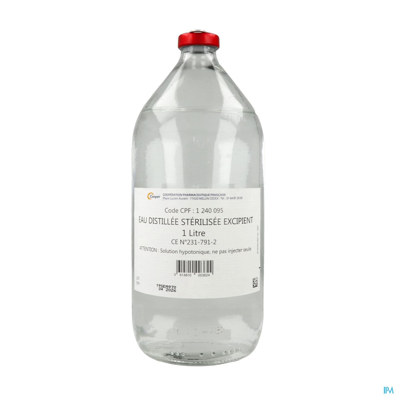 COOPER EAU DISTILLEE 1 LITRE