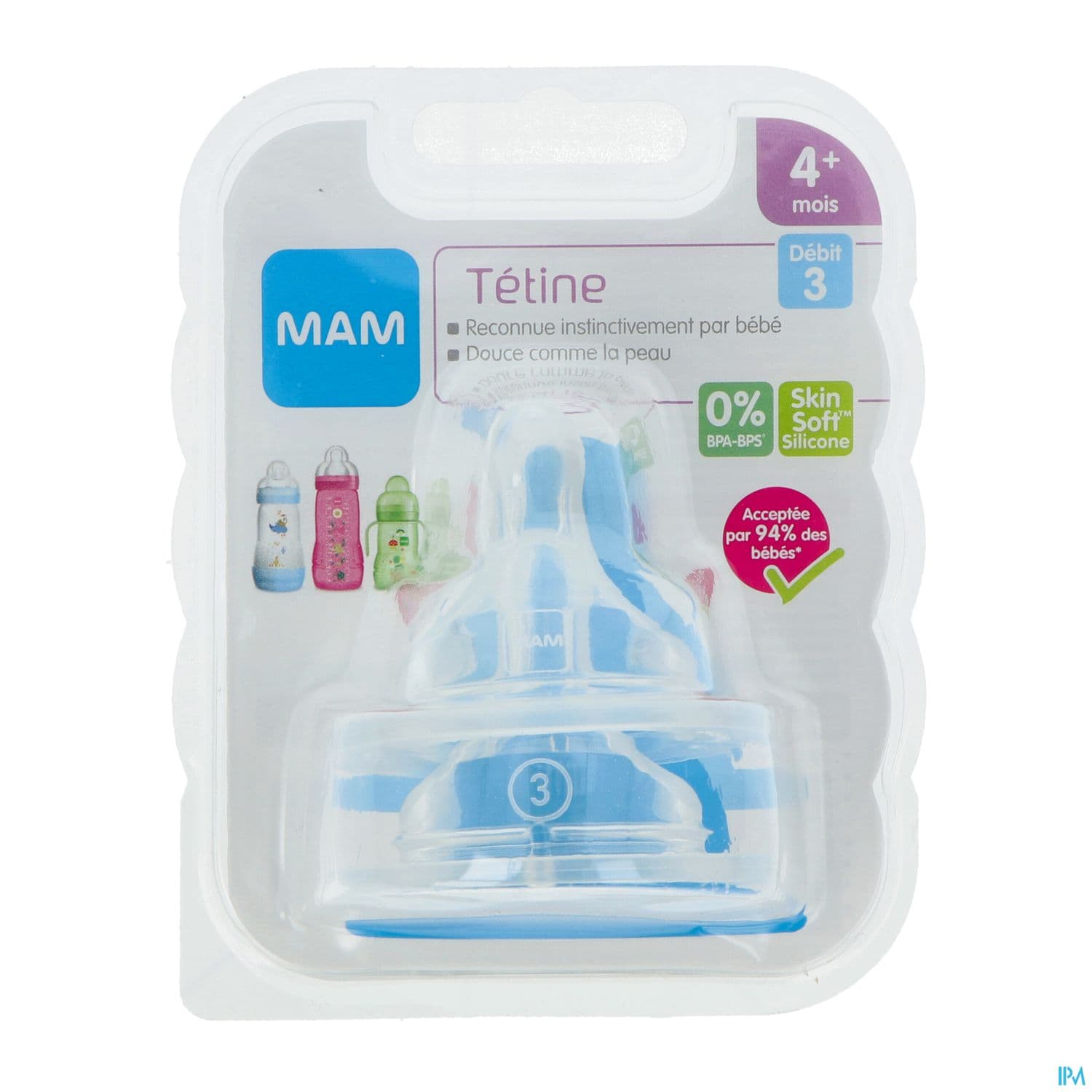 Mam Tetine Anatomique Debit 3 Rapide Silicone X2