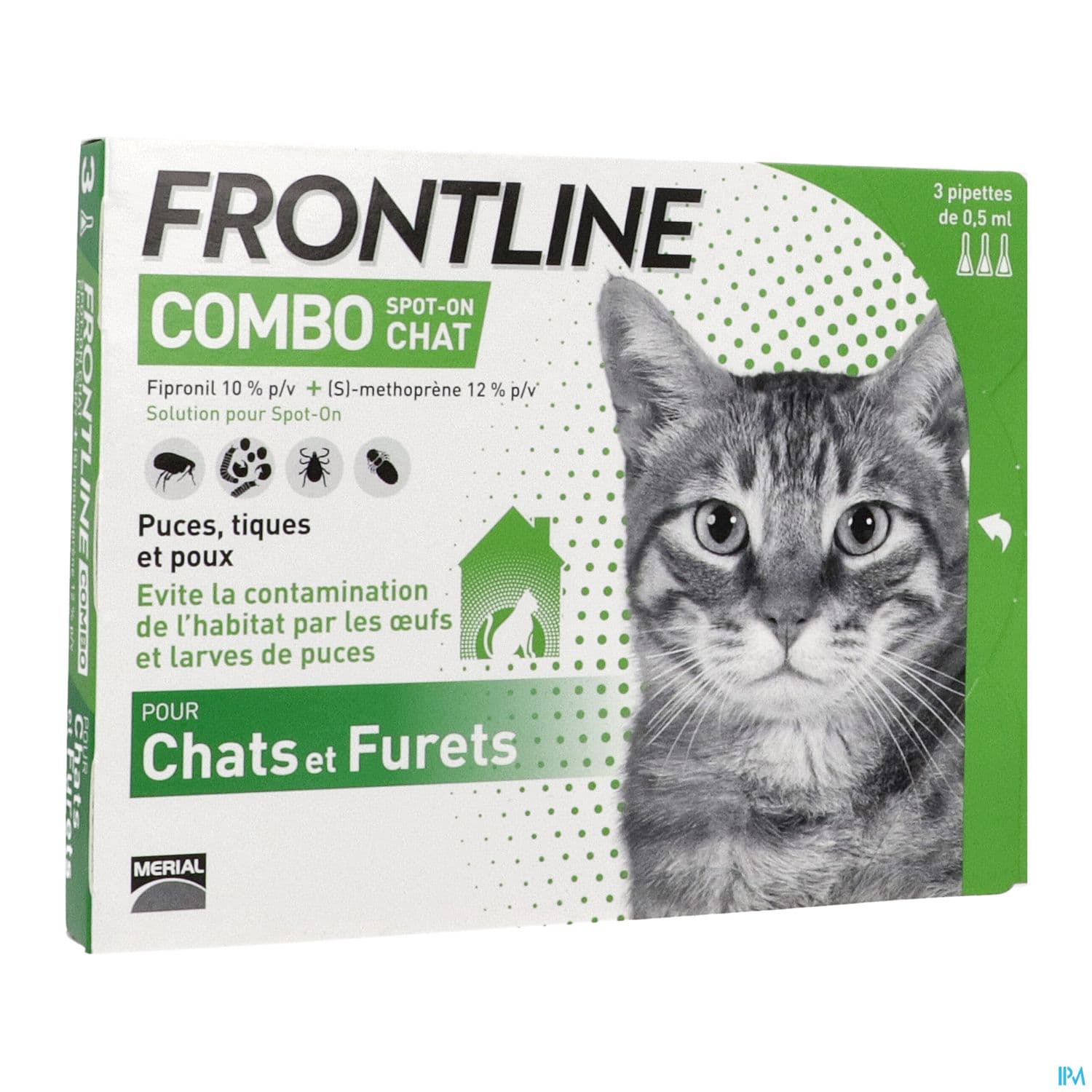 Frontline combo chat anti-puces et tiques - 3 pipettes — Pharmacie Monge