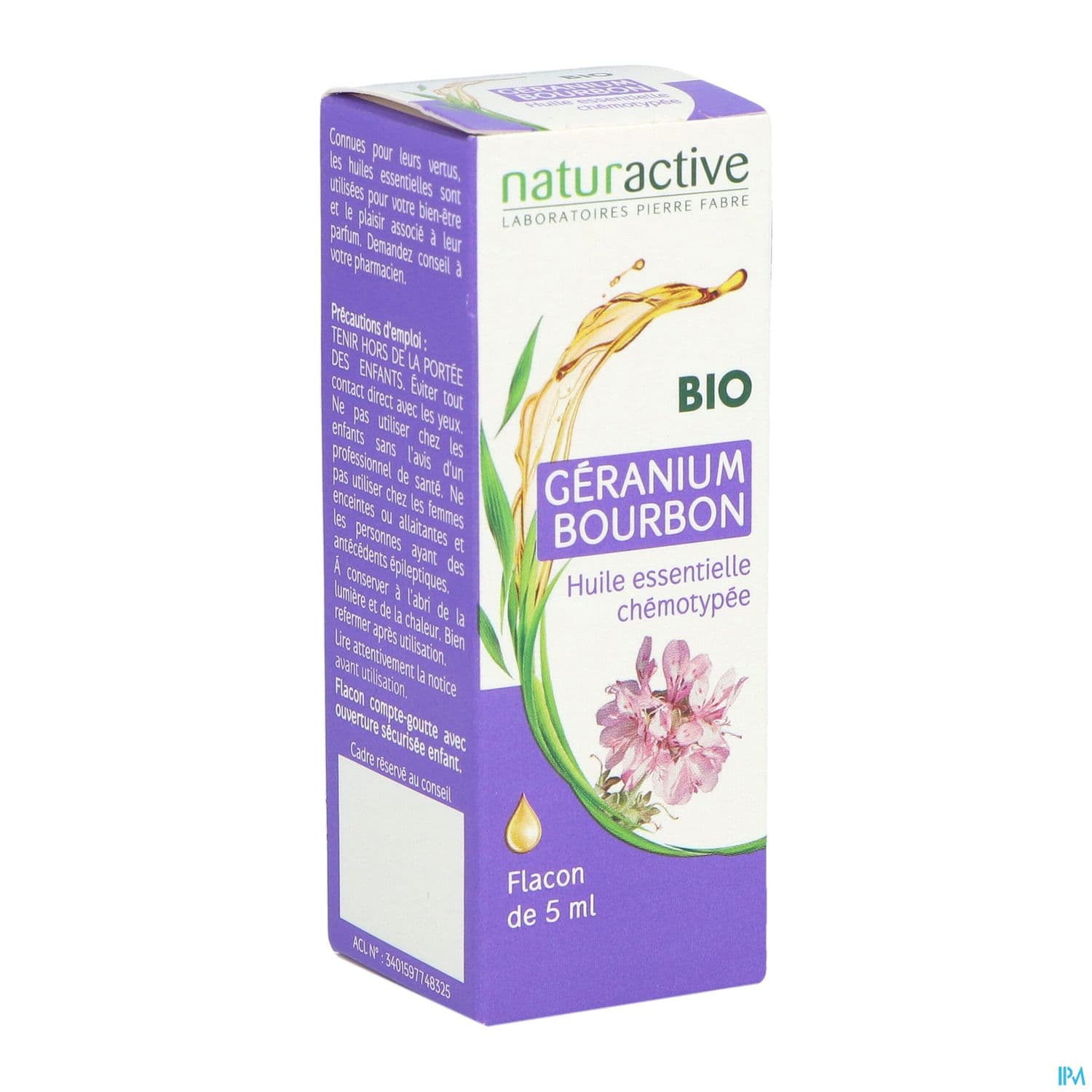 Naturactive Huile Essentielle Bio Geranium Bourbon 5ml