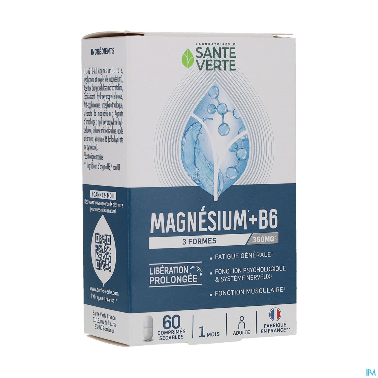 Sante Verte Magnesium 3 Formes 360mg Comprime 60