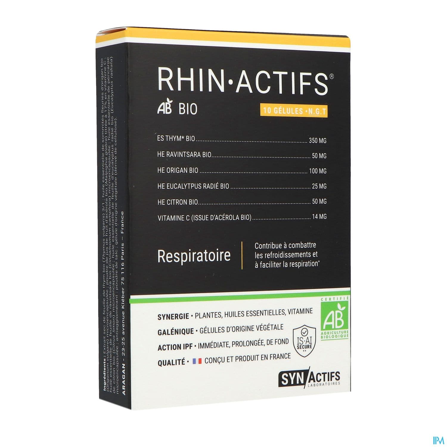 Synactifs Rhin Actifs Bio Gelule 10 — Pharmacie Saint Agricol
