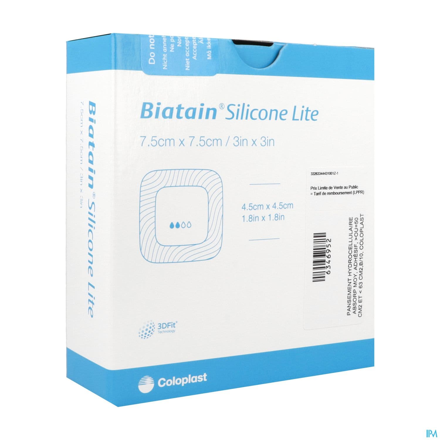 BIATAIN SILICONE LIT 7,5X7,5CM 10 — Pharmacie des Couronneries