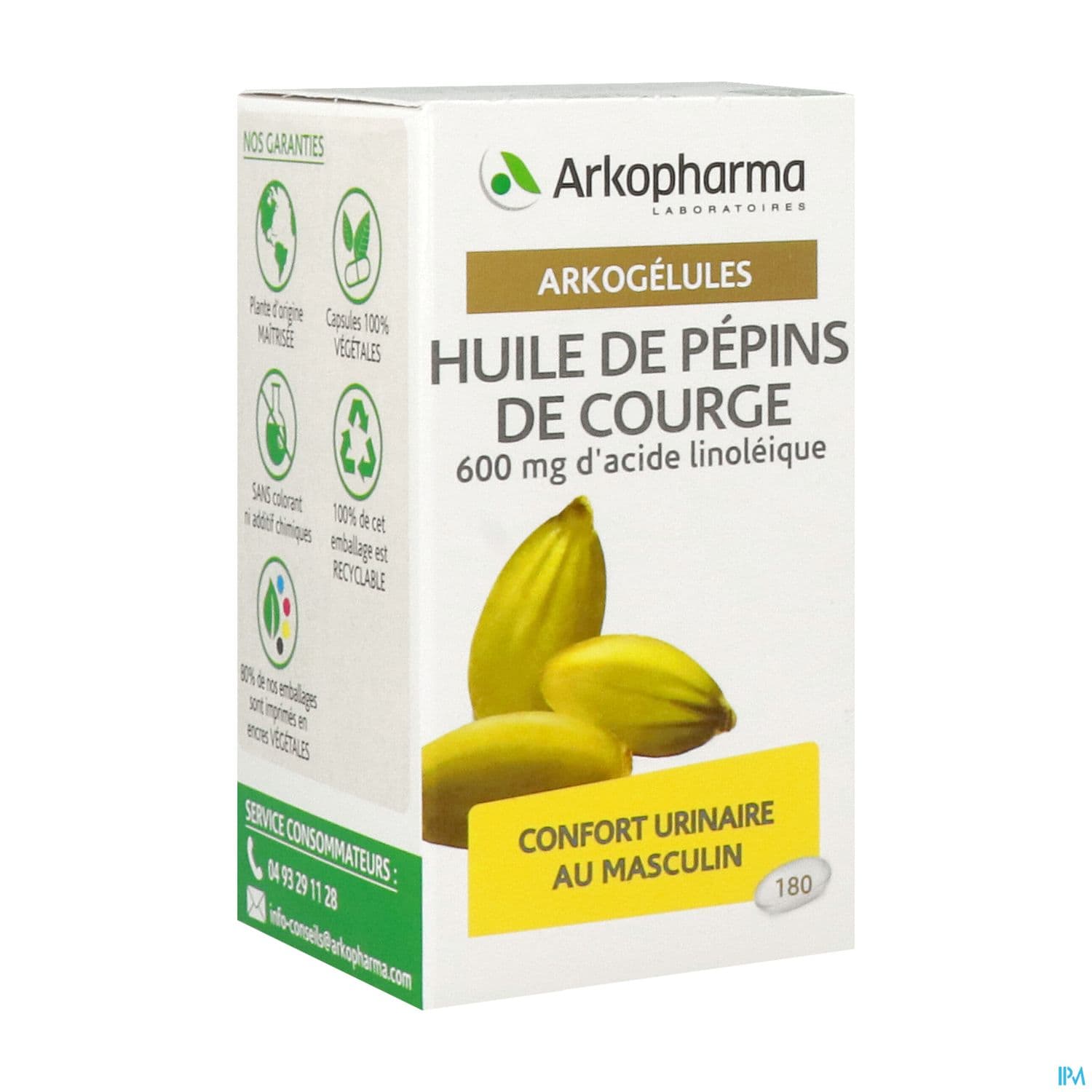 Arkopharma Arkogelules Huile Pepins De Courge Bio Gelule 180