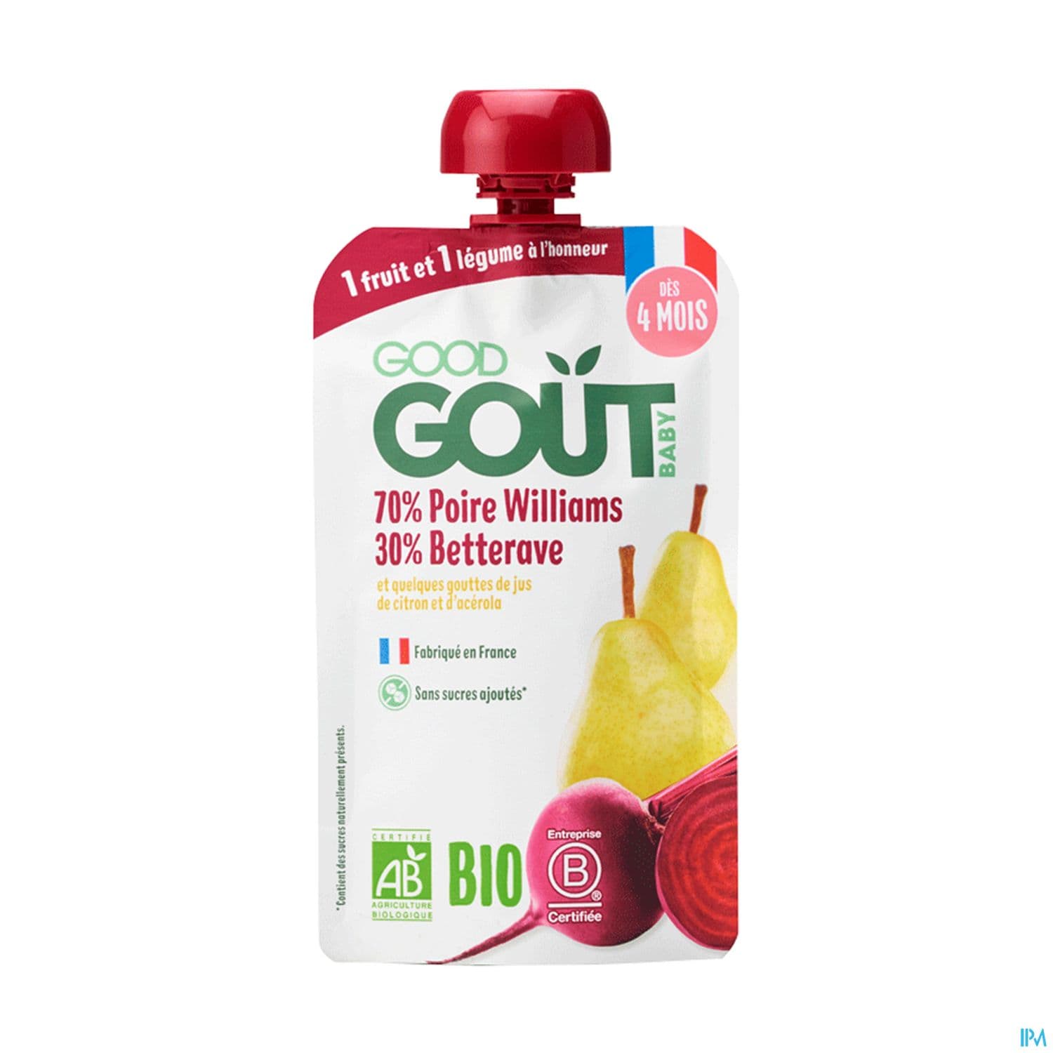 GOODGOUT POIRE/BETTERAVE 120G