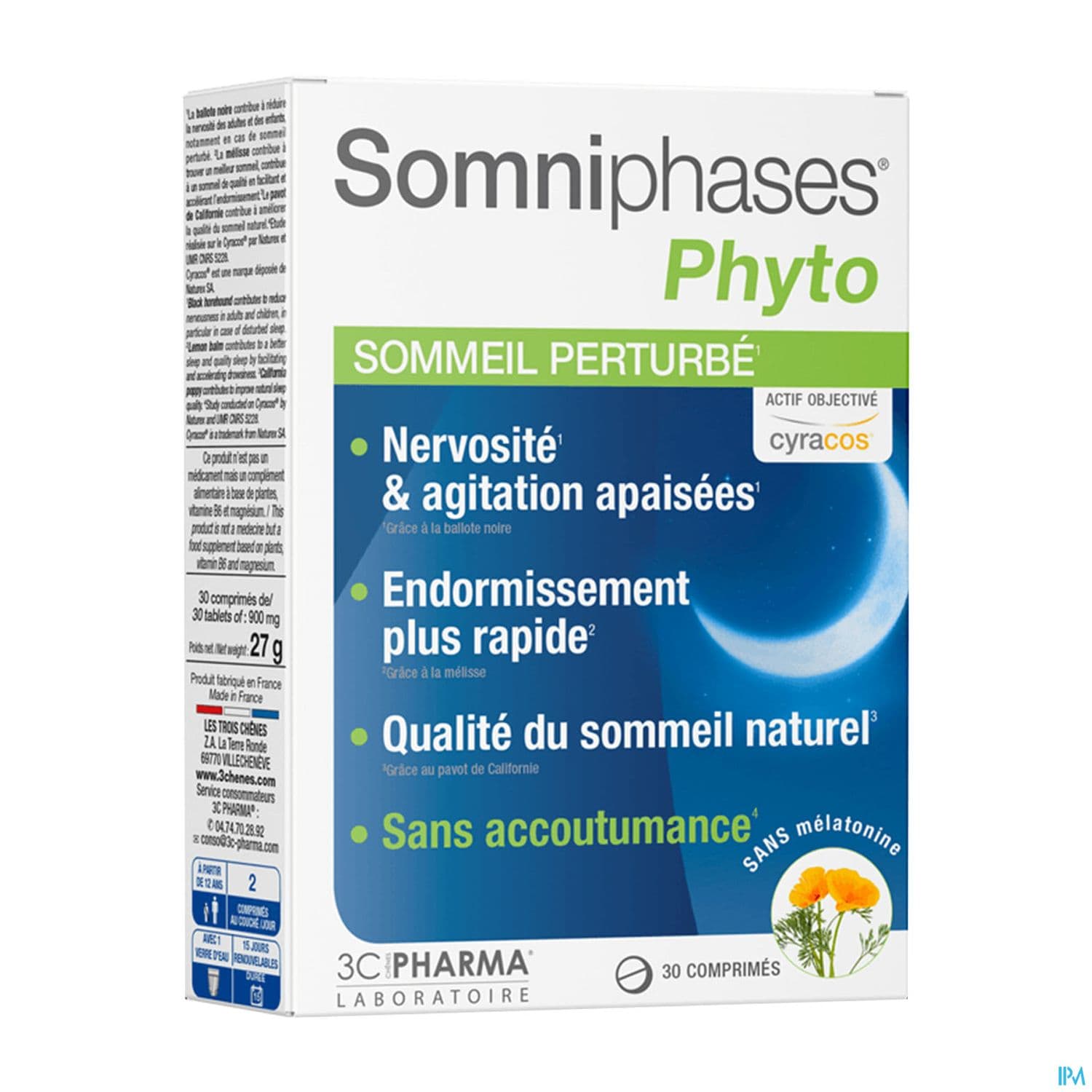 3c Pharma Somniphases Phyto Comprime 30