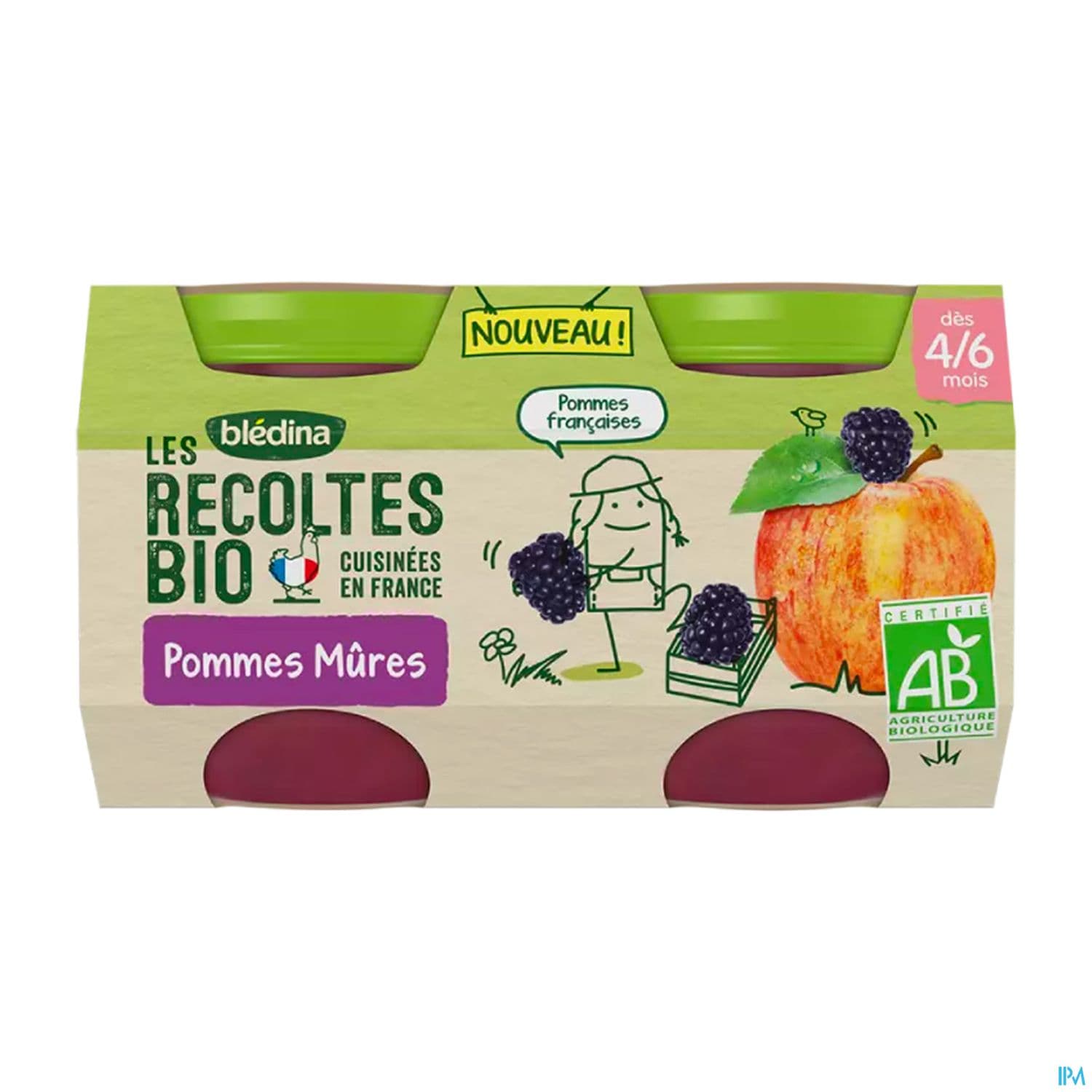 BLEDINA REC BIO POM MURE 2X130G