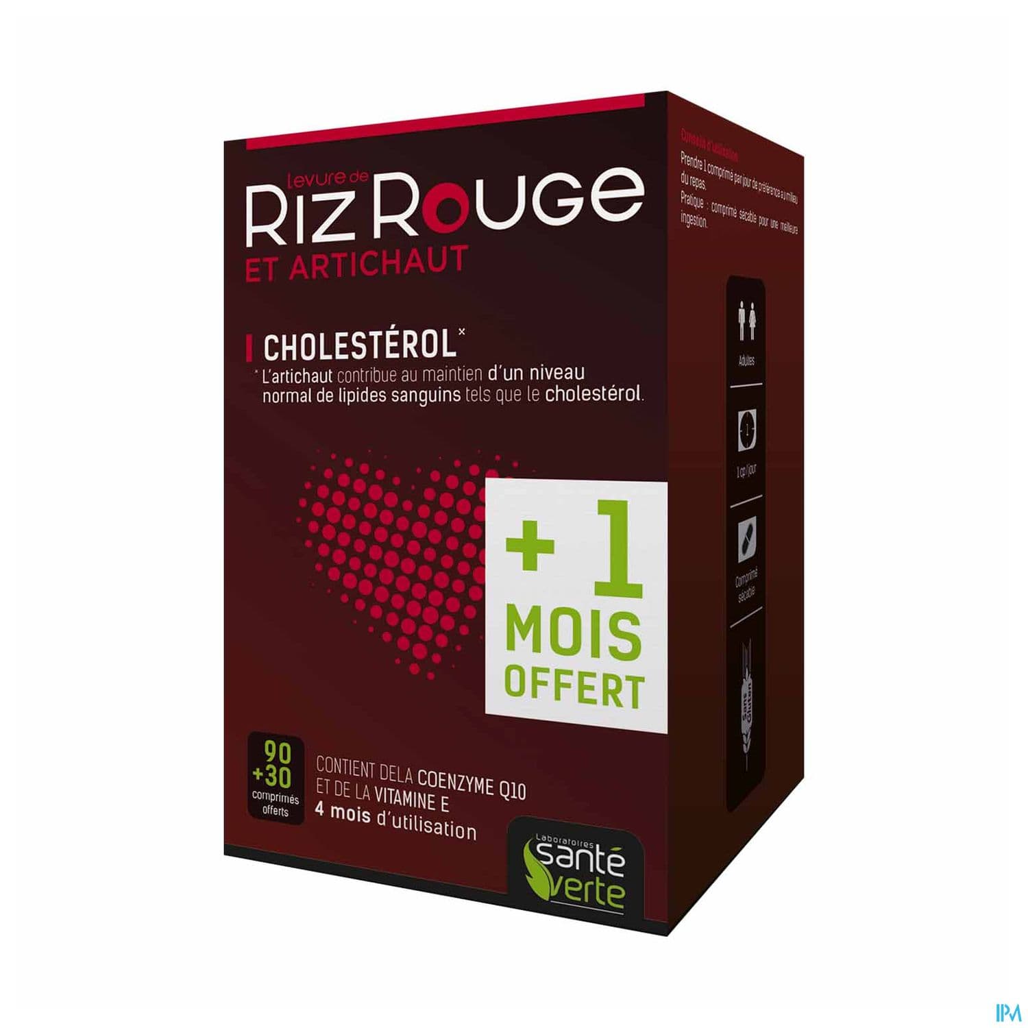 Sante Verte Levure De Riz Rouge Comprime 60 X2 -50% Sur Le Deuxieme