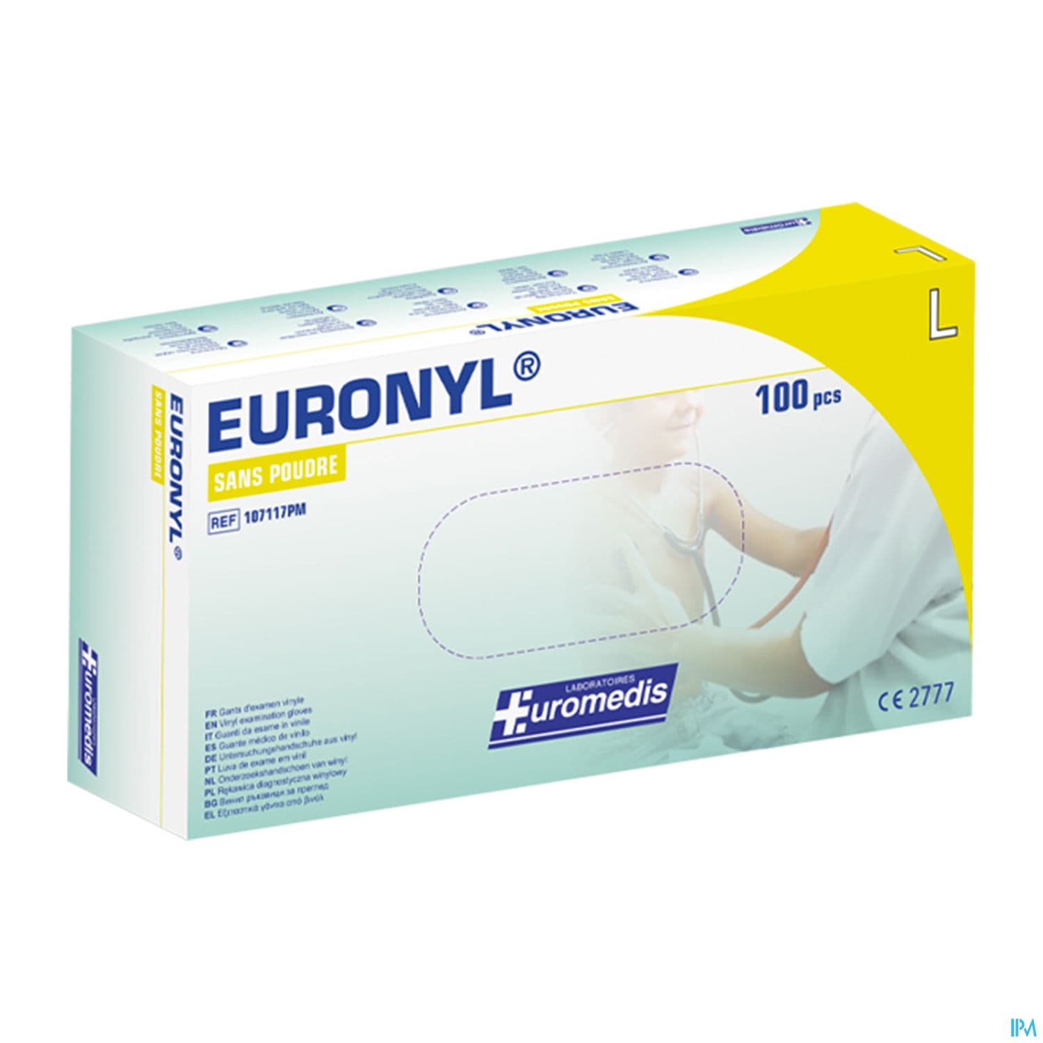 Euromedis Gant Examen Euronyl Vinyle Sans Poudre T8/9 100