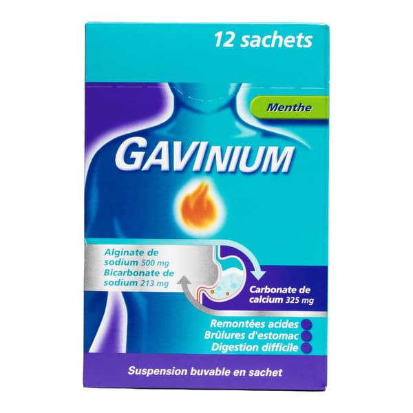 GAVINIUM. suspension buvable en sachet. carton de 12 sachets de 10 ml — Nouvelle Pharmacie Serrier